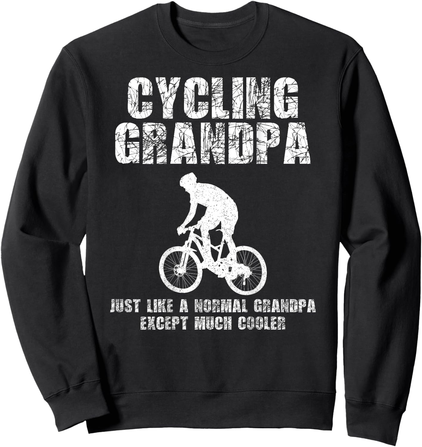 Cycling Grandpa Cool Love Cycle Biking Riding Sweatshirt - Sweatshirt | Black