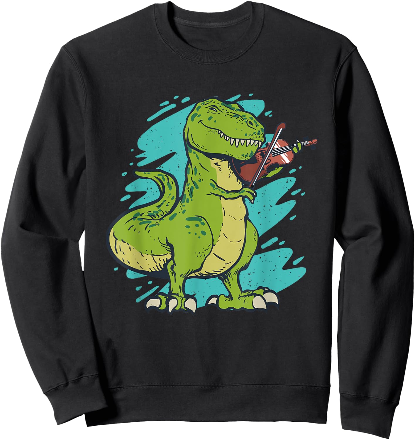 Dinosaur playing violin Sweatshirt - Sweatshirt | Black