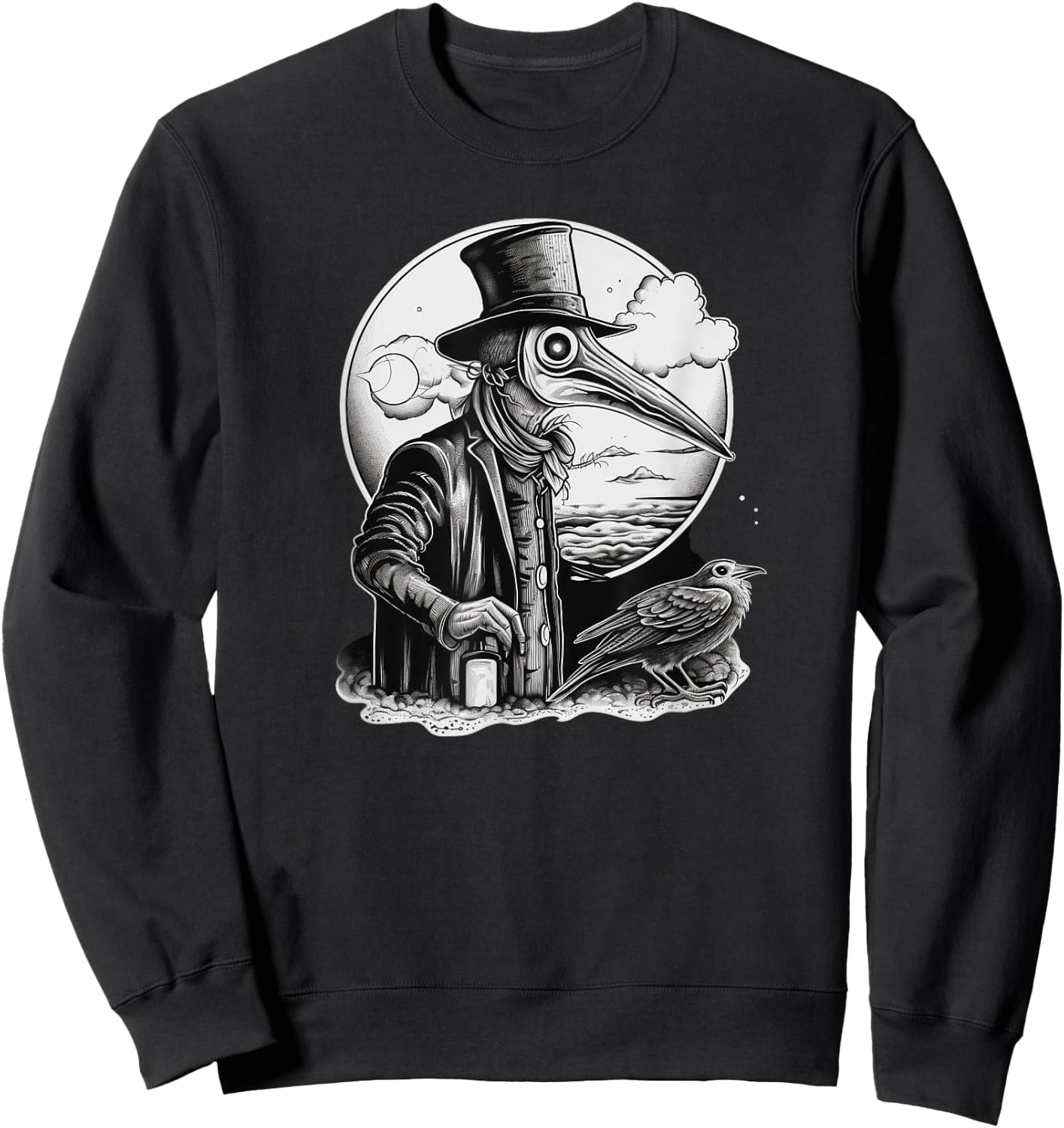 Funny Plague Doctor cool Grunge Style leeches medical Sweatshirt - Sweatshirt | Black