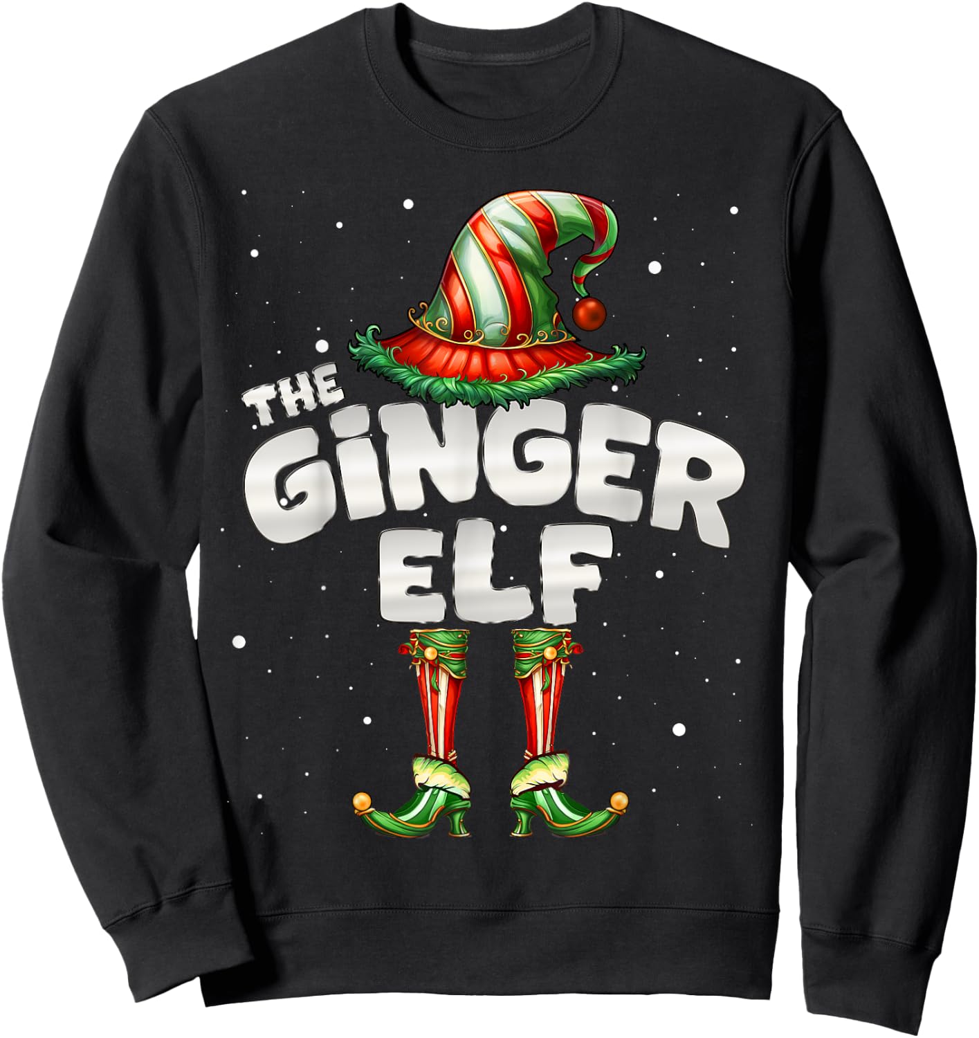I'm The Ginger Elf Family Matching Group Christmas Sweatshirt - Sweatshirt | Black