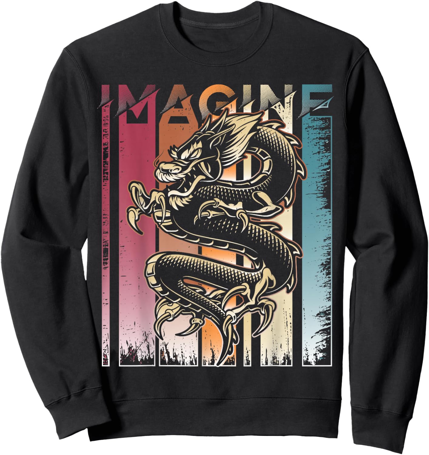 Imagine Dragon A Vintage Retro Cool Art Sweatshirt - Sweatshirt | Black