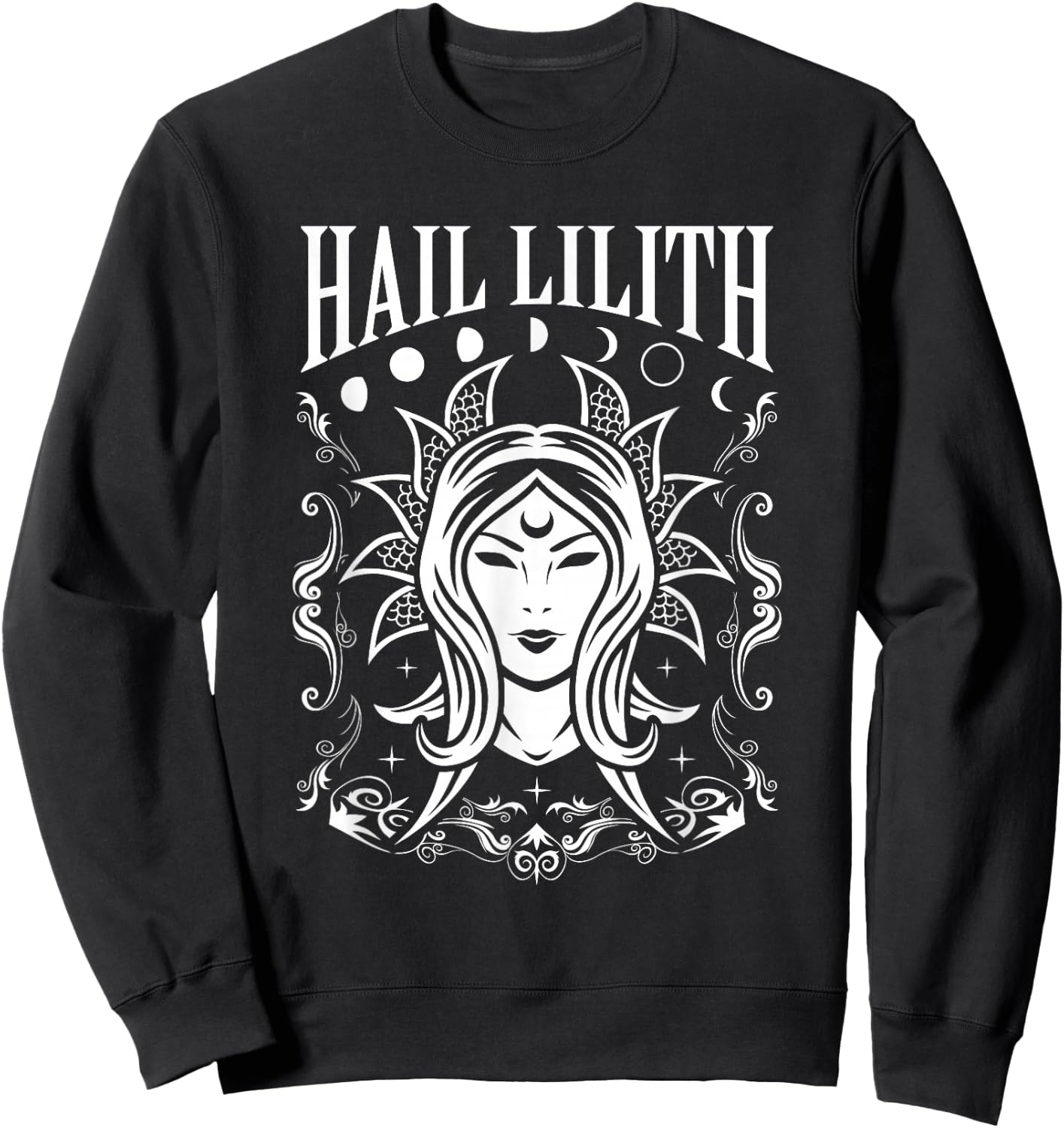 Dark Demon Occult Hail Lilith and Full Moon Cycle Women's Sweatshirt - Sweatshirt | Black