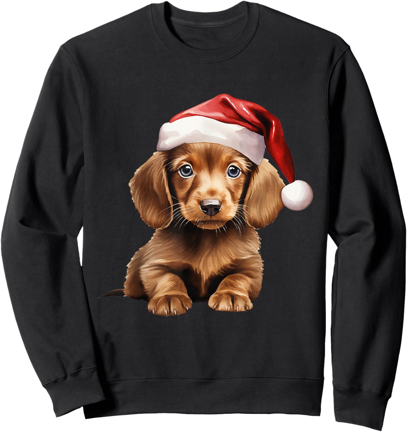 Christmas Winter Wiener & Dachshund Sweatshirt - Sweatshirt | Black