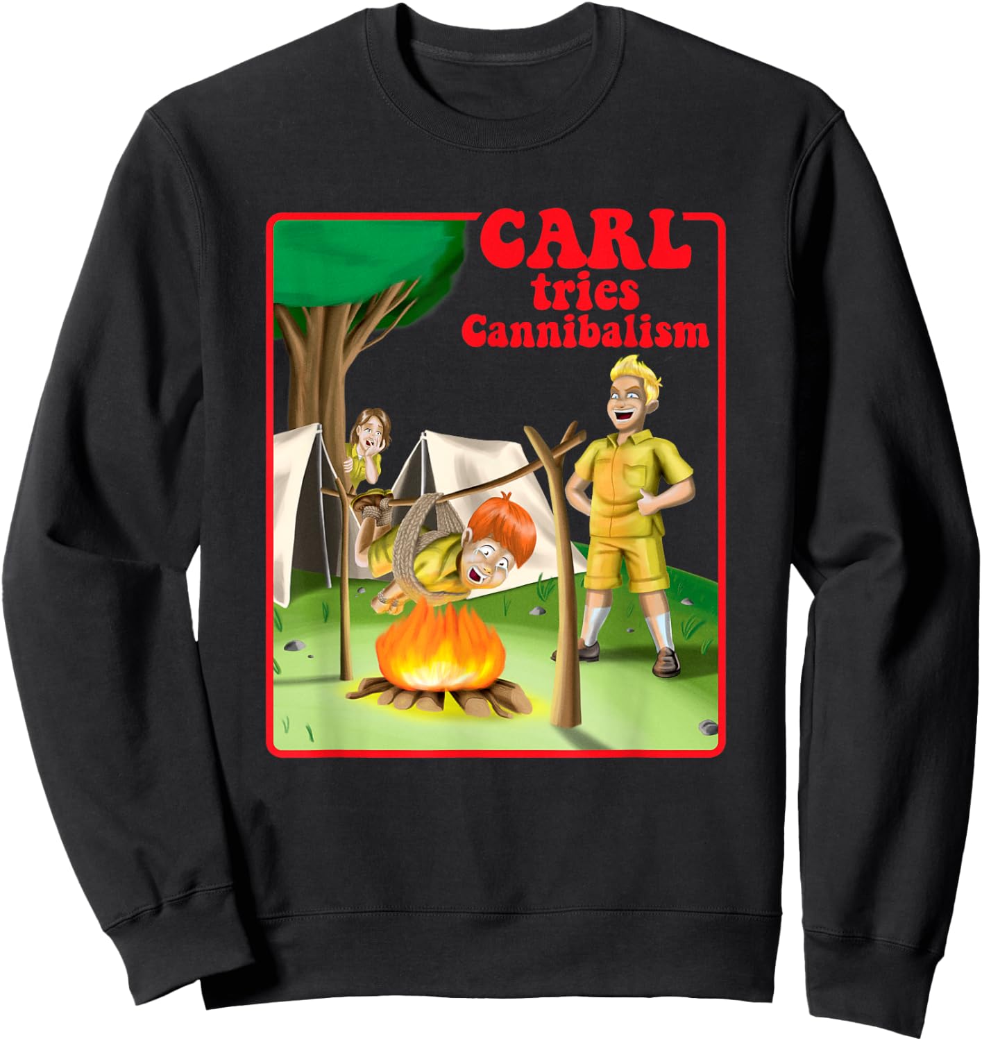 Carl Tries Cannibalism - Cute Horror Shirt - Funny Horror Sweatshirt - Sweatshirt | Black