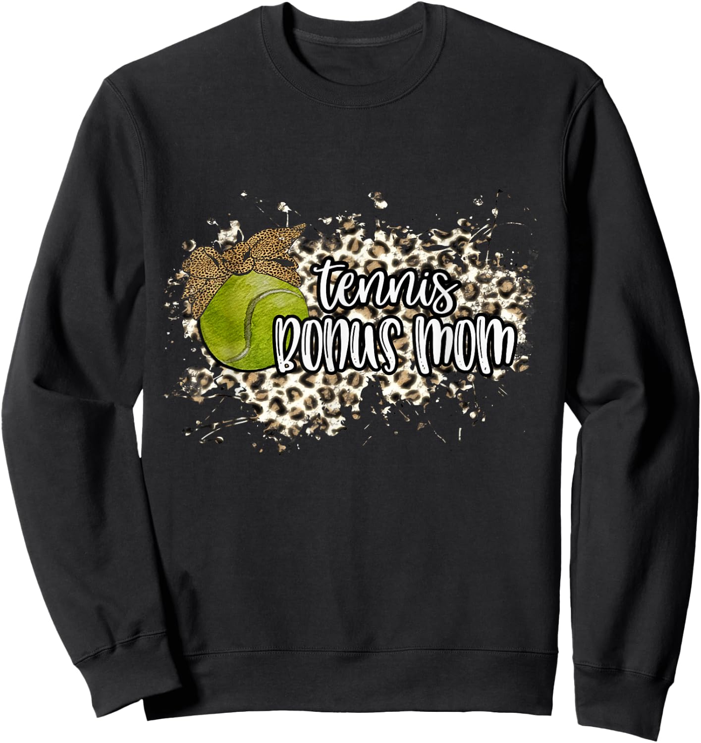 Tennis BONUS MOM Tennis Ball Graphic Shirt Leopard Bandana Sweatshirt - Sweatshirt | Black