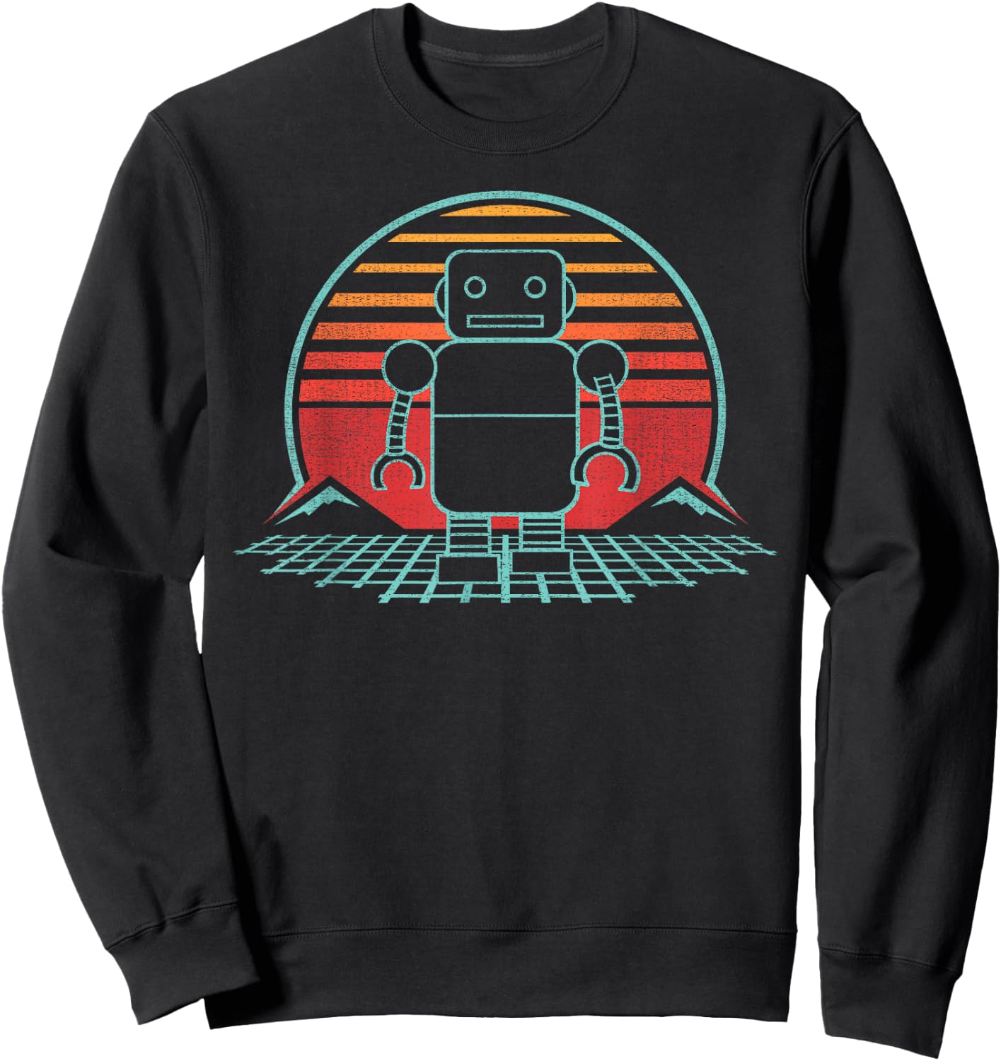 Robot Lover Robotics Engineer Retro Vintage 80s Style Sweatshirt - Sweatshirt | Black