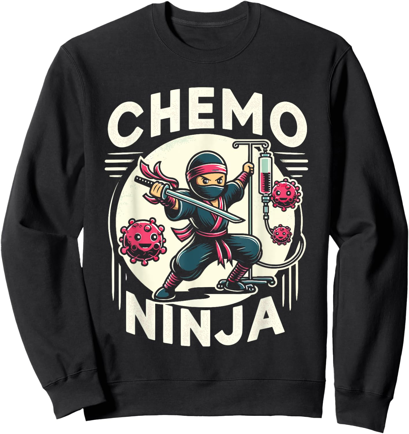 Cancer Fighting Support | Funny Cancer Fighter Warrior Ninja Sweatshirt - Sweatshirt | Black
