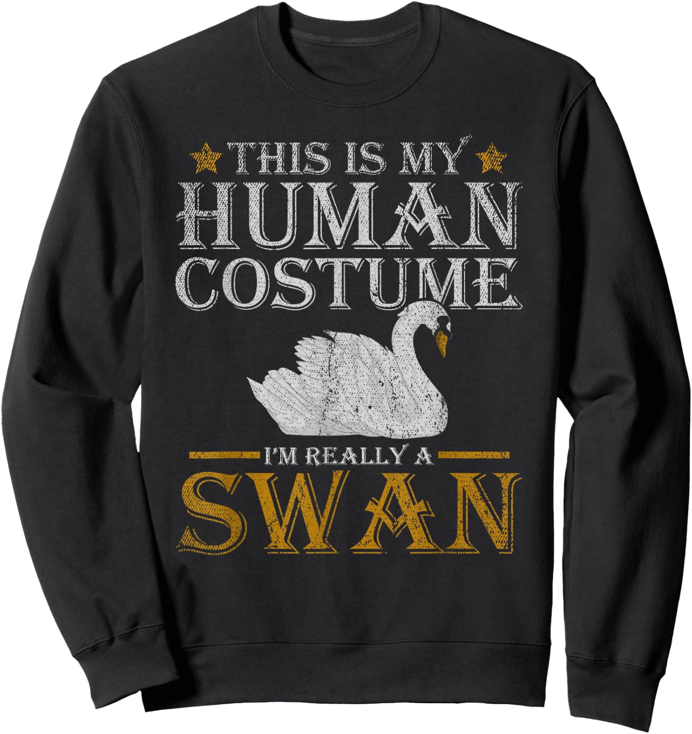 Pretty Animal Beautiful Bird Funny Costume Swan Sweatshirt - Sweatshirt | Black
