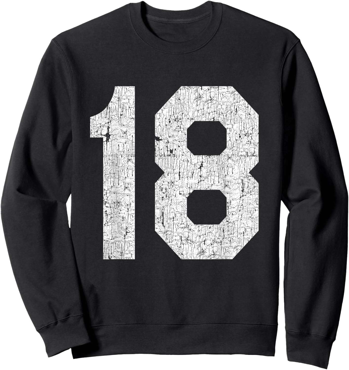 #18 Jersey Uniform Varsity Sports Number, 18th Birthday Sweatshirt - Sweatshirt | Black