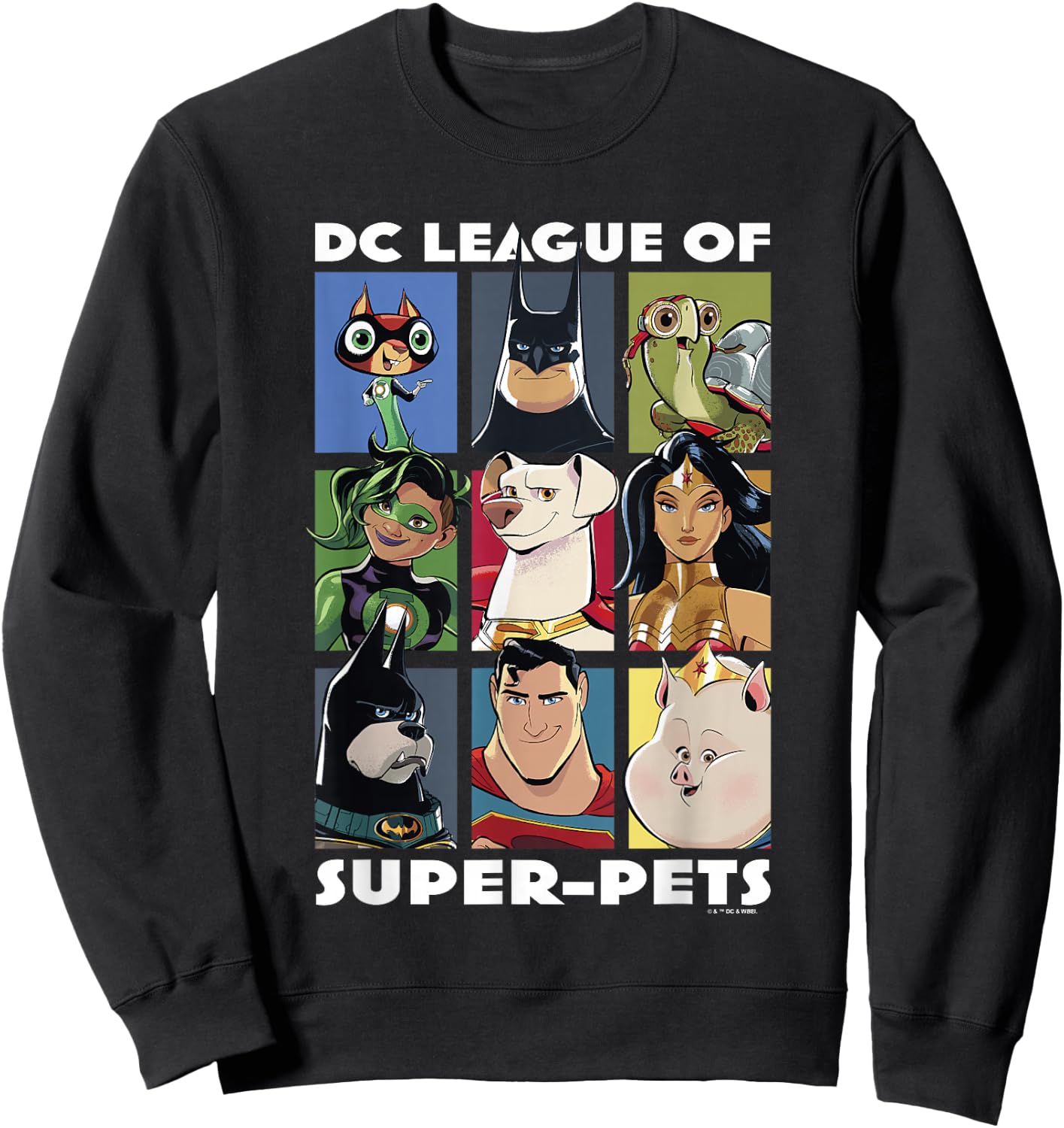 DC League of Super-Pets Heroes & Pets Grid Group Shot Sweatshirt - Sweatshirt | Black