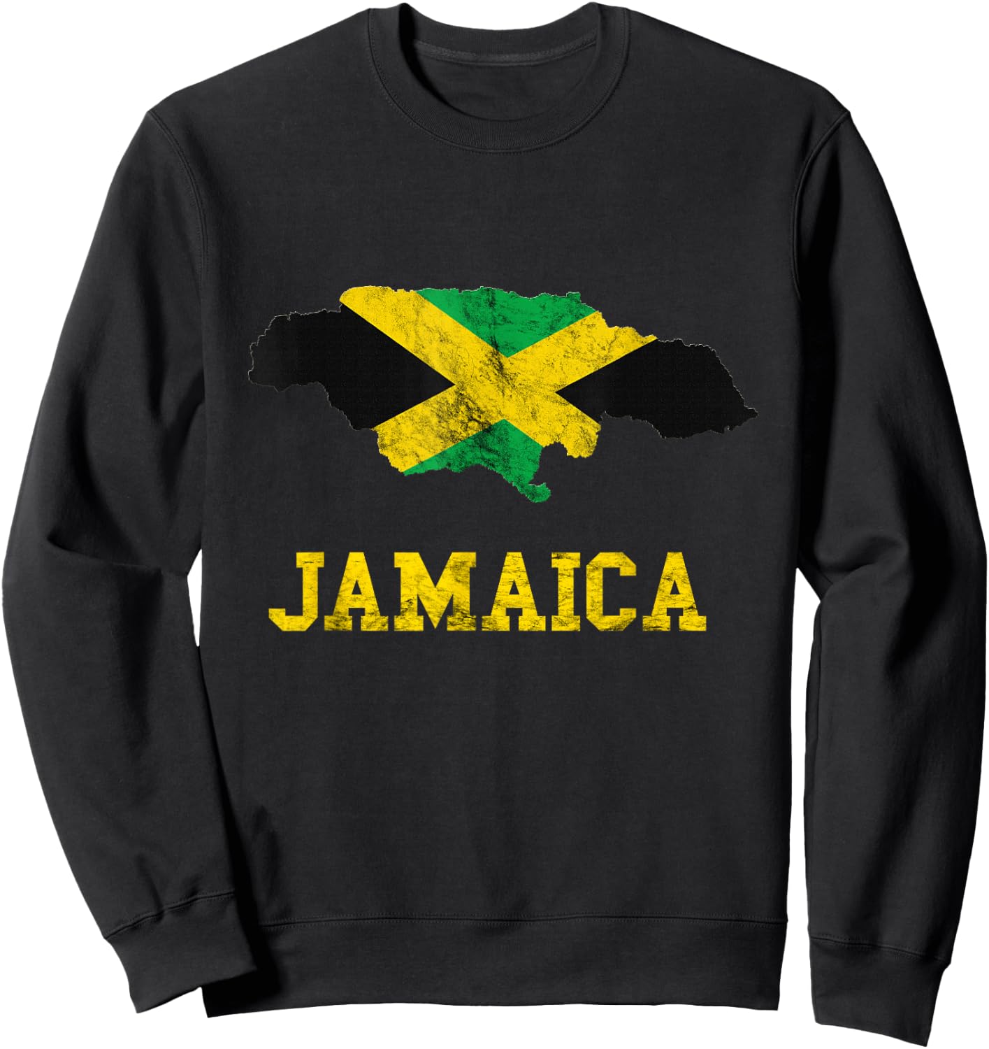 Jamaica Map Jamaican Flag Caribbean Trip Jamaica Roots Sweatshirt - Sweatshirt | Black
