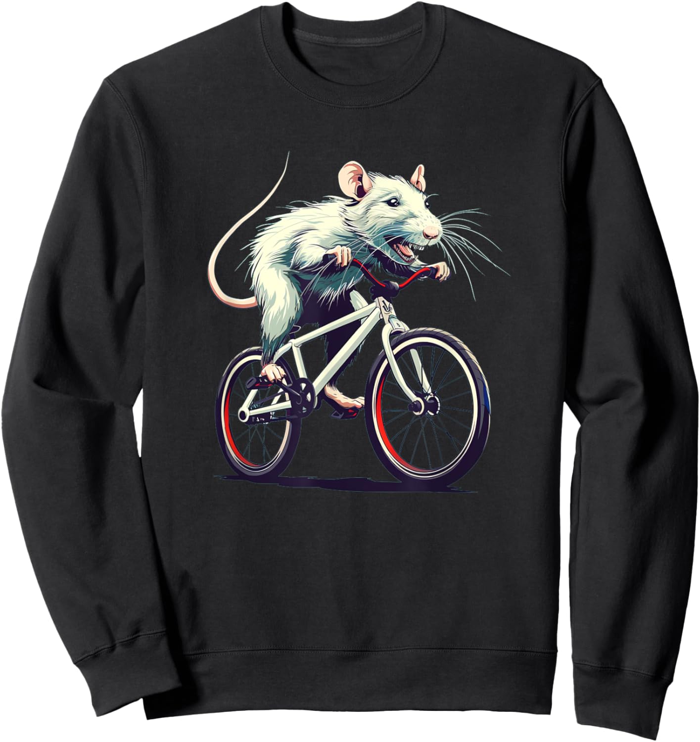 Riding white Rat Costume for Adults and Kids Sweatshirt - Sweatshirt | Black