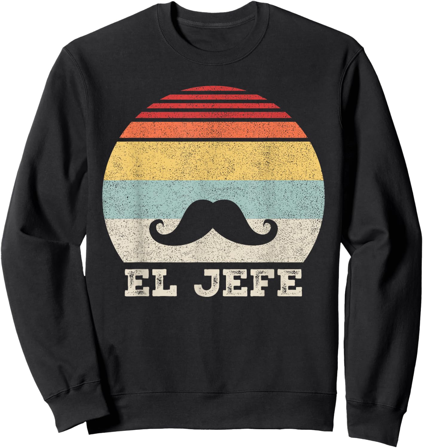 Retro El Jefe Shirt Funny Mexican Boss Funny Cinco De Mayo Sweatshirt - Sweatshirt | Black