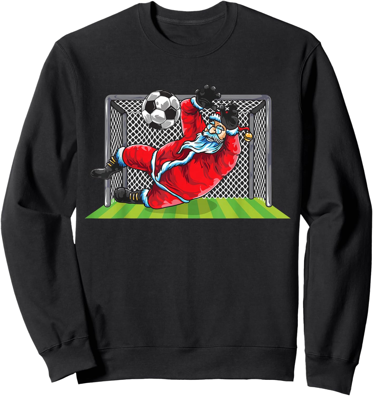 Soccer Goalie Santa Claus Christmas Sports Kids Boys Youth Sweatshirt - Sweatshirt | Black