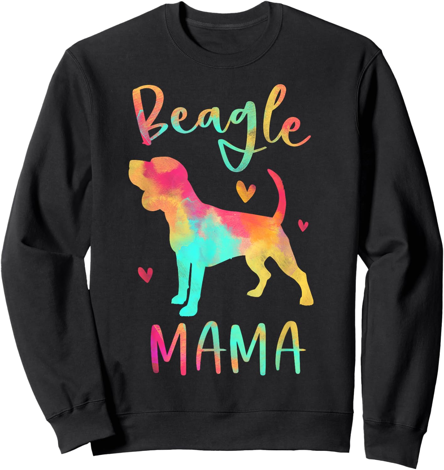 Beagle Mama Colorful Beagle Gifts Dog Mom Sweatshirt - Sweatshirt | Black