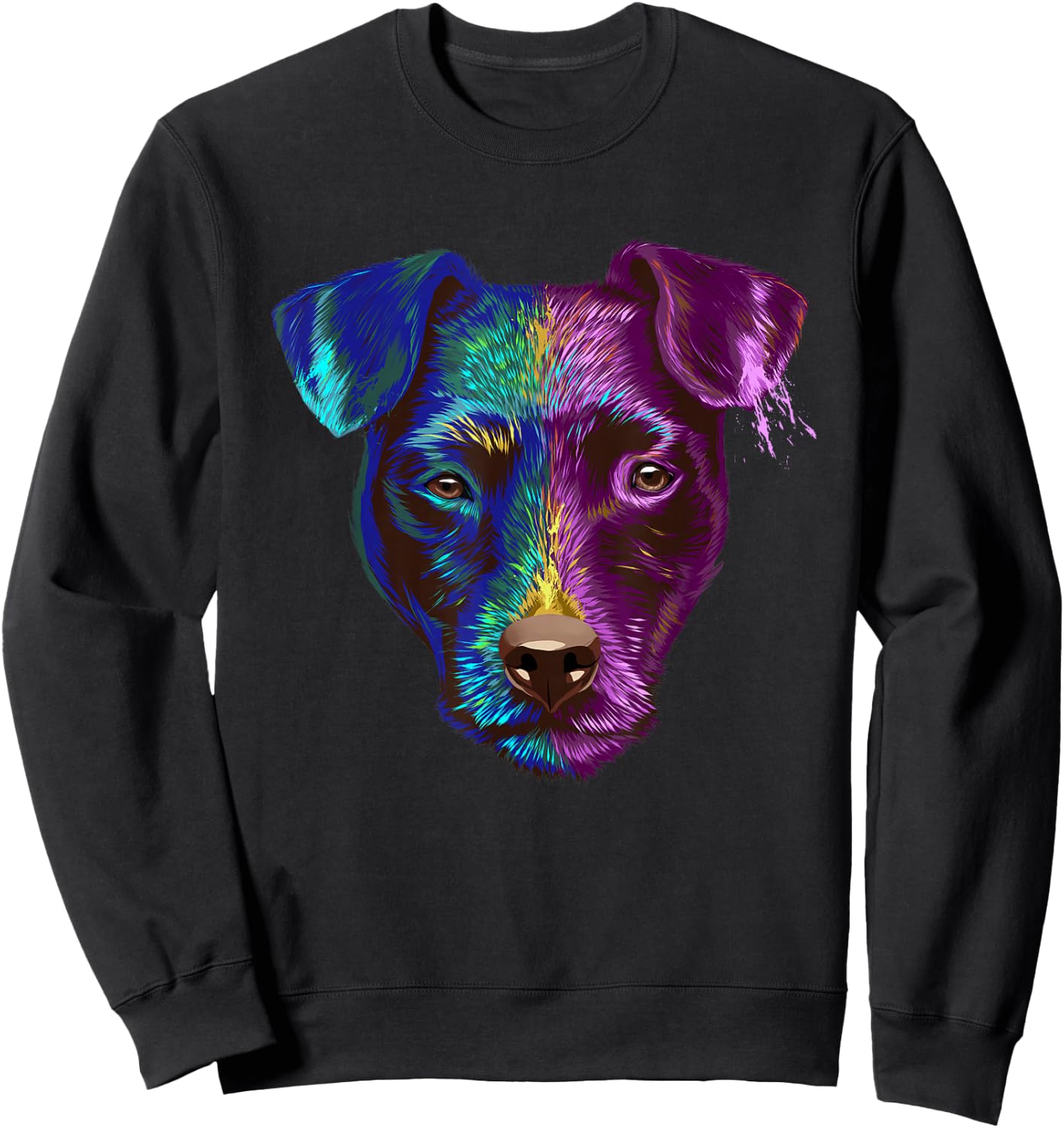 Colourful Dog Patterdale Terrier Men Women Kids Sweatshirt - Sweatshirt | Black
