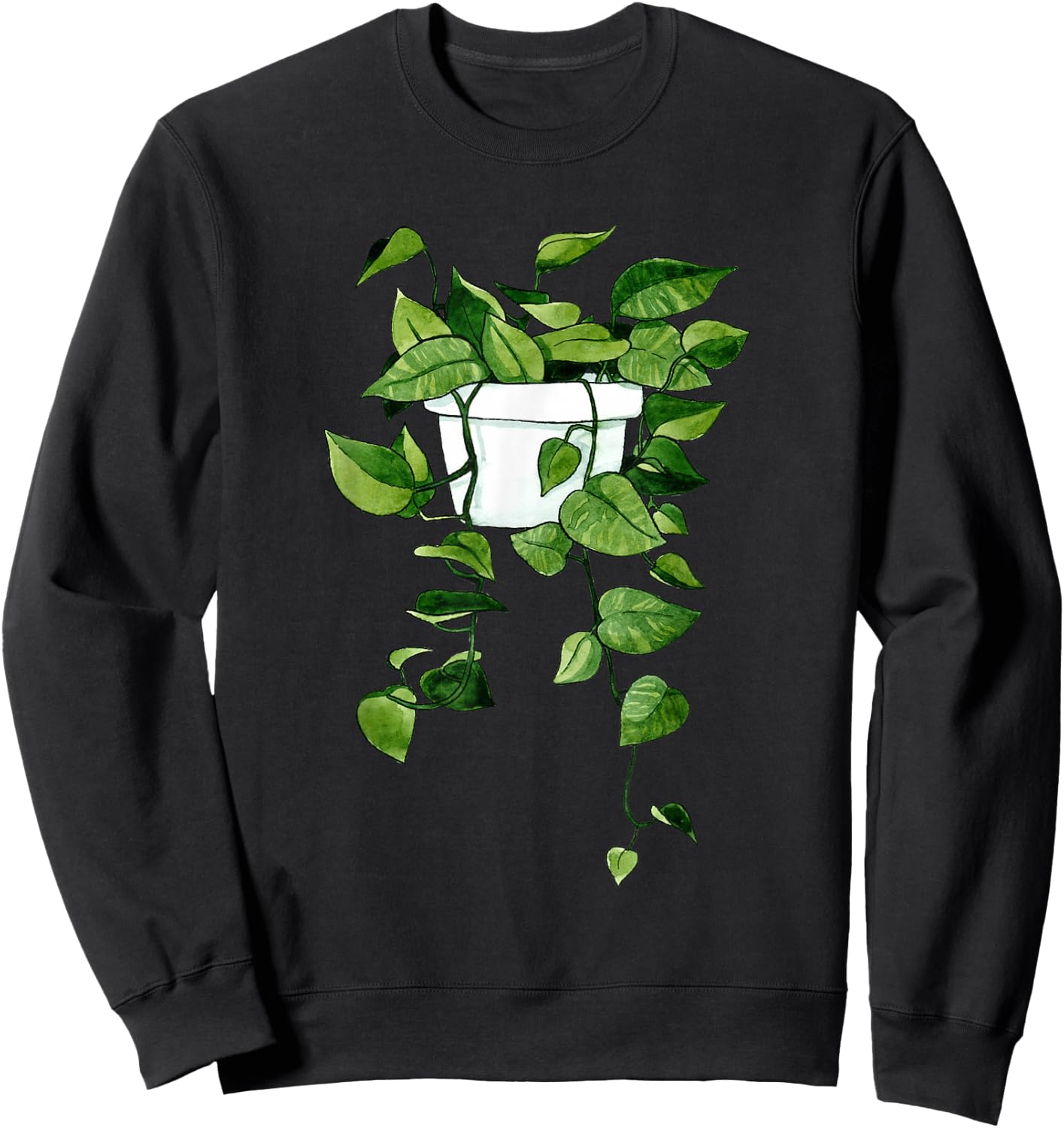 Golden Pothos House Plant Garden Ceylon Creeper Ivy Arum Sweatshirt - Sweatshirt | Black
