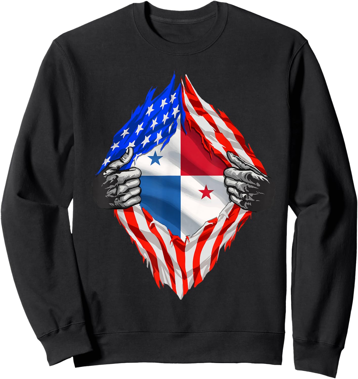 Panama Shirt American Panamanian Flag Hispanic Pride Roots Sweatshirt - Sweatshirt | Black
