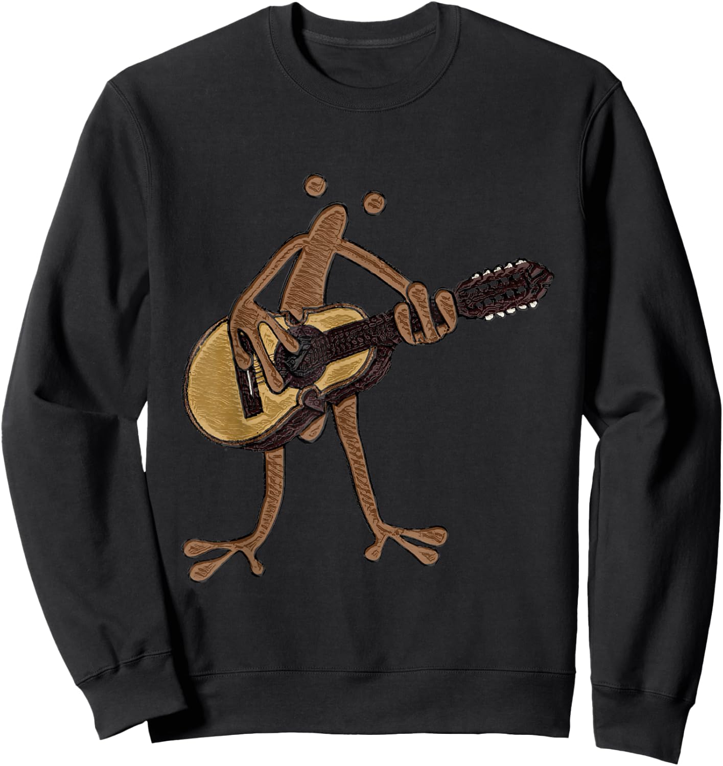 Coqui Taino Playing the Puerto Rican Boricua Cuatro Sweatshirt - Sweatshirt | Black