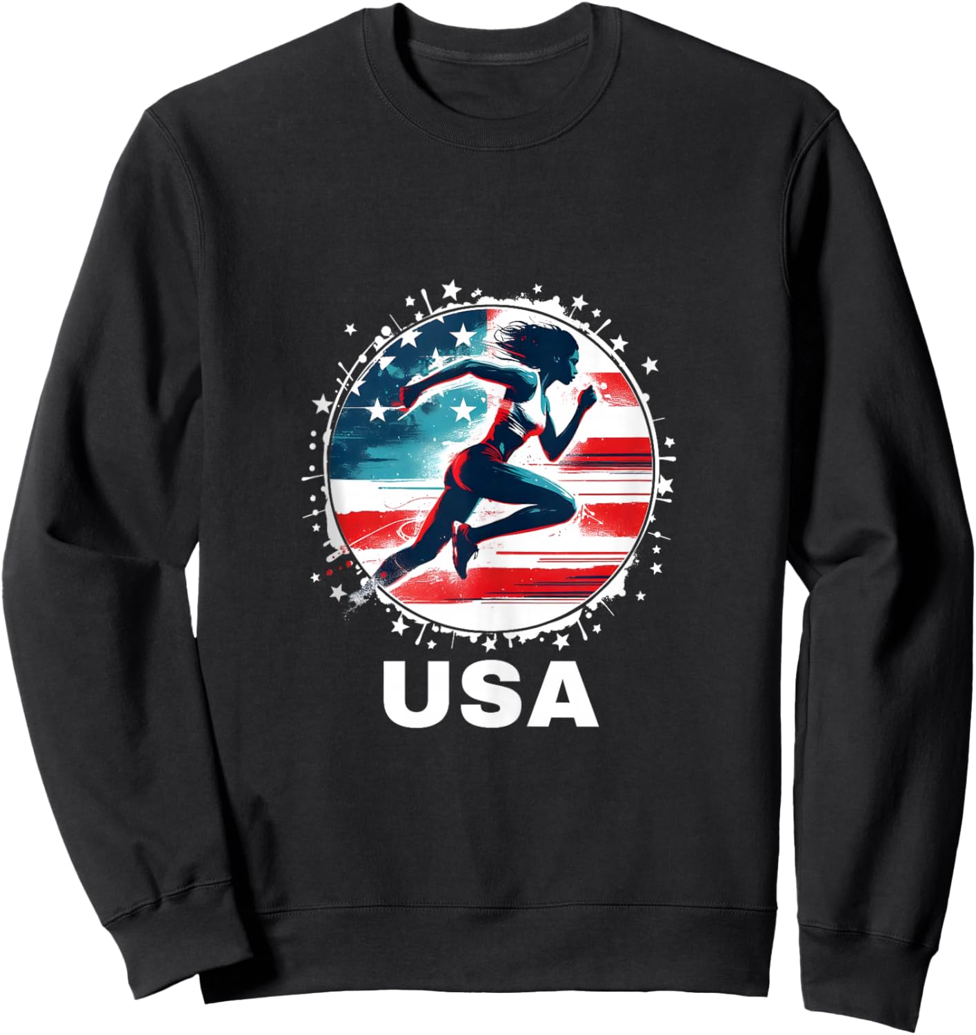 USA Team Track and Field Shirt Men Women Kids Track & Field Sweatshirt - Sweatshirt | Black