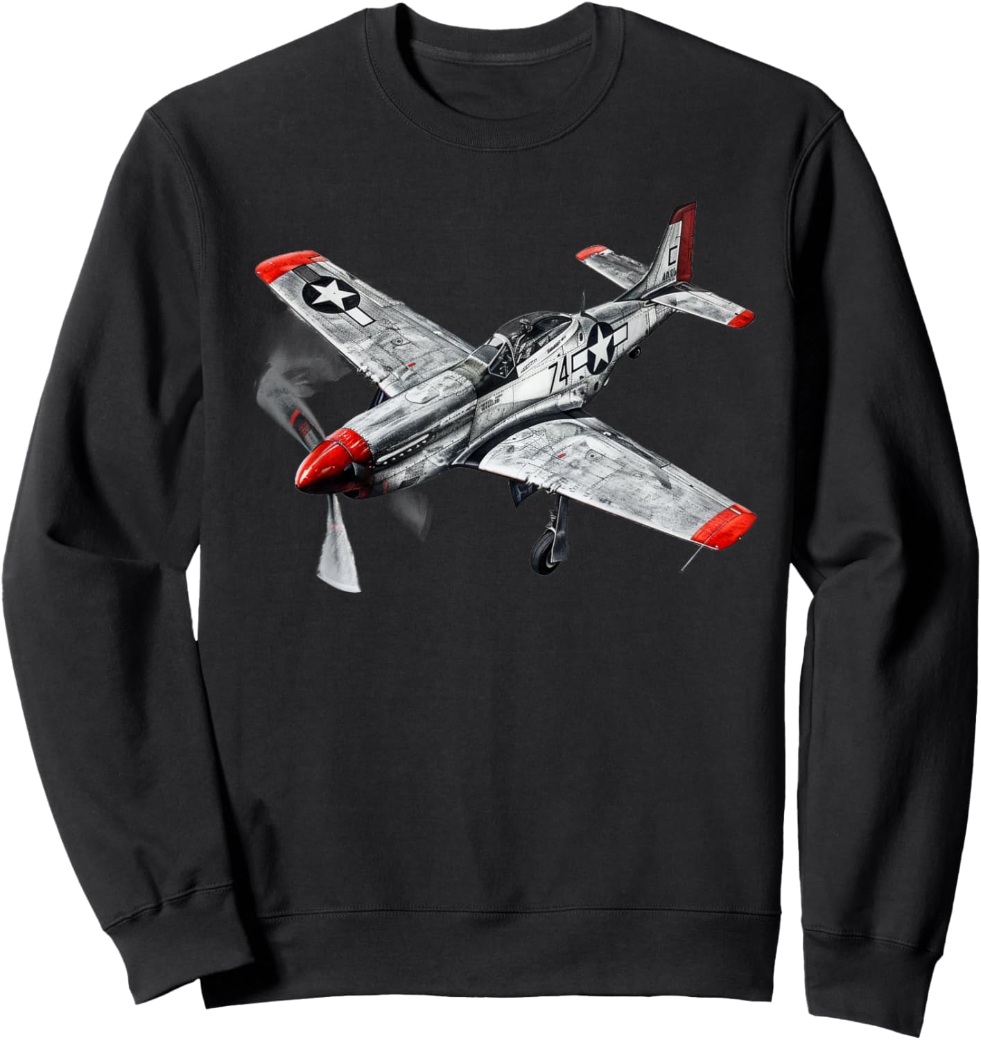WW2 Warbirds P51 Fighter Plane Aircraft Aviation Hobbyist Sweatshirt - Sweatshirt | Black