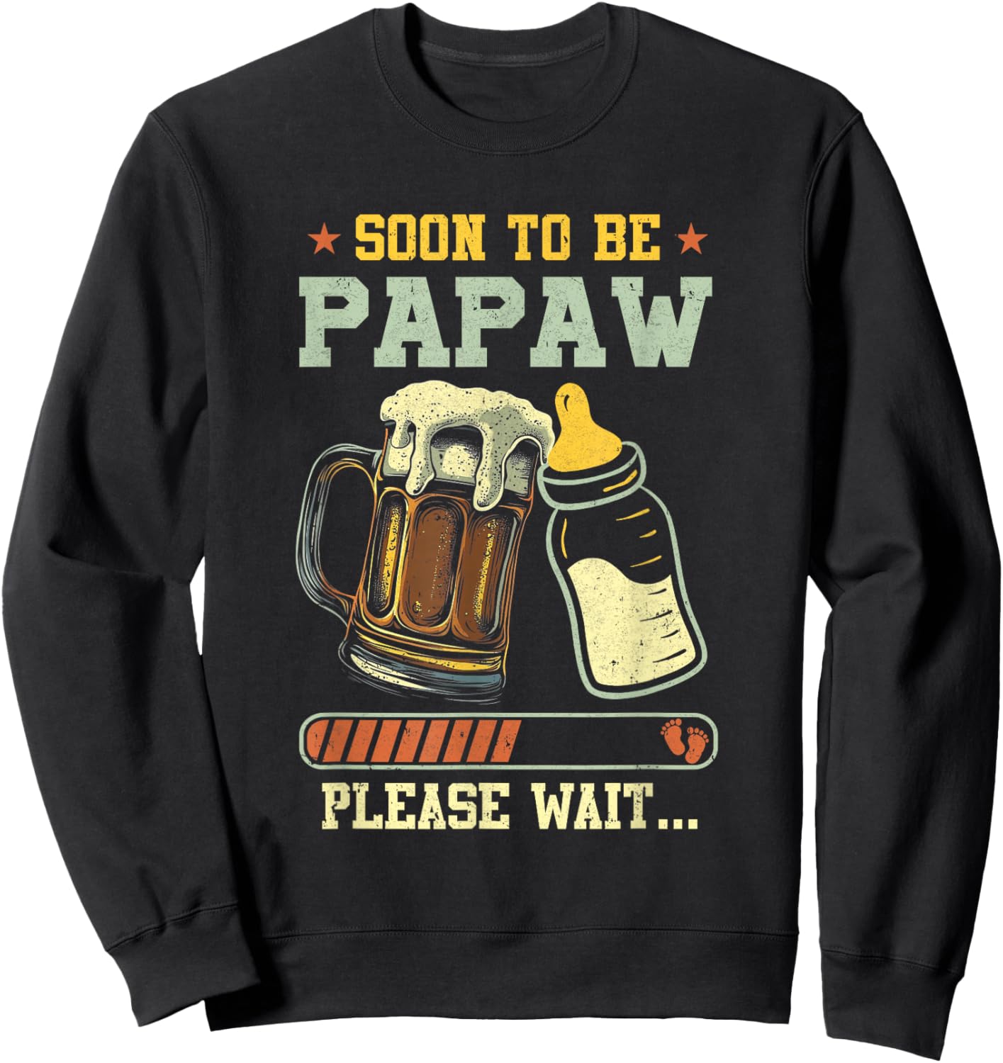 Soon To Be Papaw Est 2026 Pregnancy Announcement Loading Sweatshirt - Sweatshirt | Black