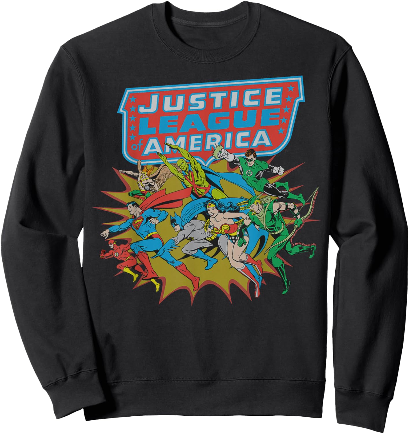 DC Comics Justice League Of America Hero Run Sweatshirt - Sweatshirt | Black