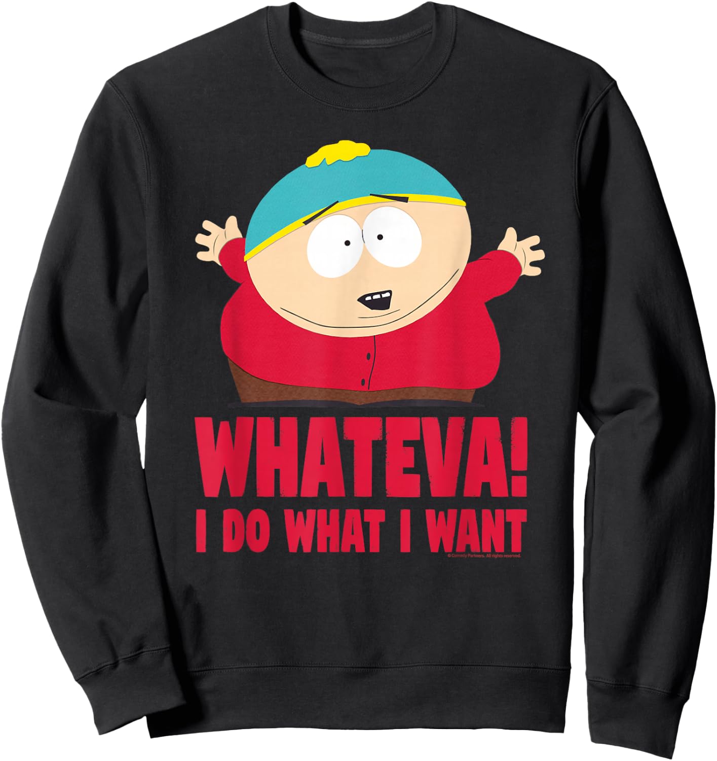 South Park Cartman Classic Fit - Black , Short Sleeve, Casual Sweatshirt - Sweatshirt | Black