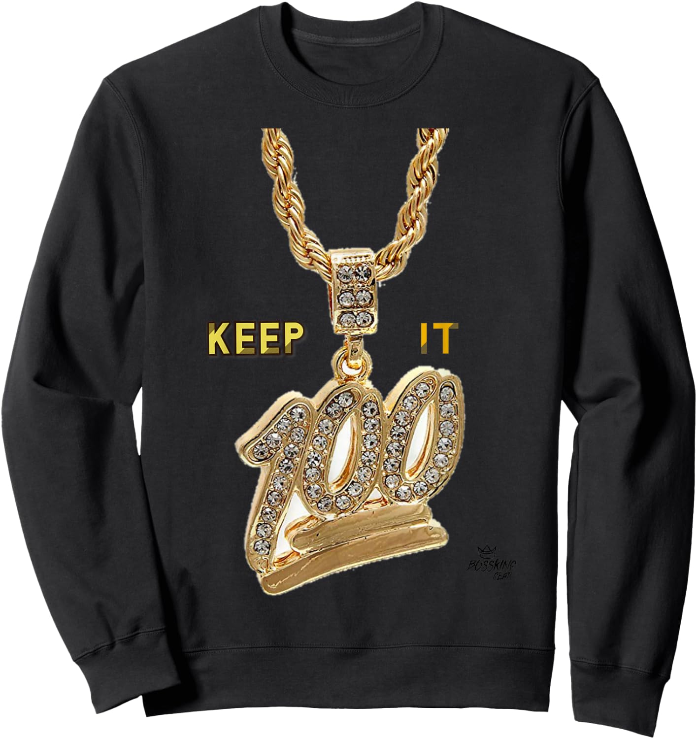 Keep it 100 Keep It Real Hip Hop Rap Music Design Sweatshirt - Sweatshirt | Black