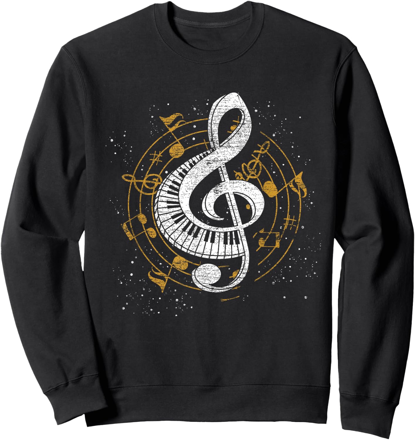 Music Sheet Music Piano Orchestra Musicians Piano Clef Sweatshirt - Sweatshirt | Black