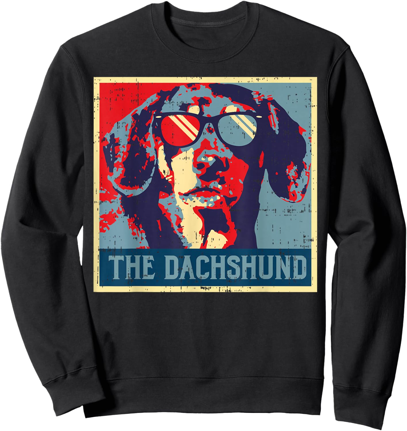Dachshund Poster Vintage Weiner Sausage Dog Animal Pet Gift Sweatshirt - Sweatshirt | Black