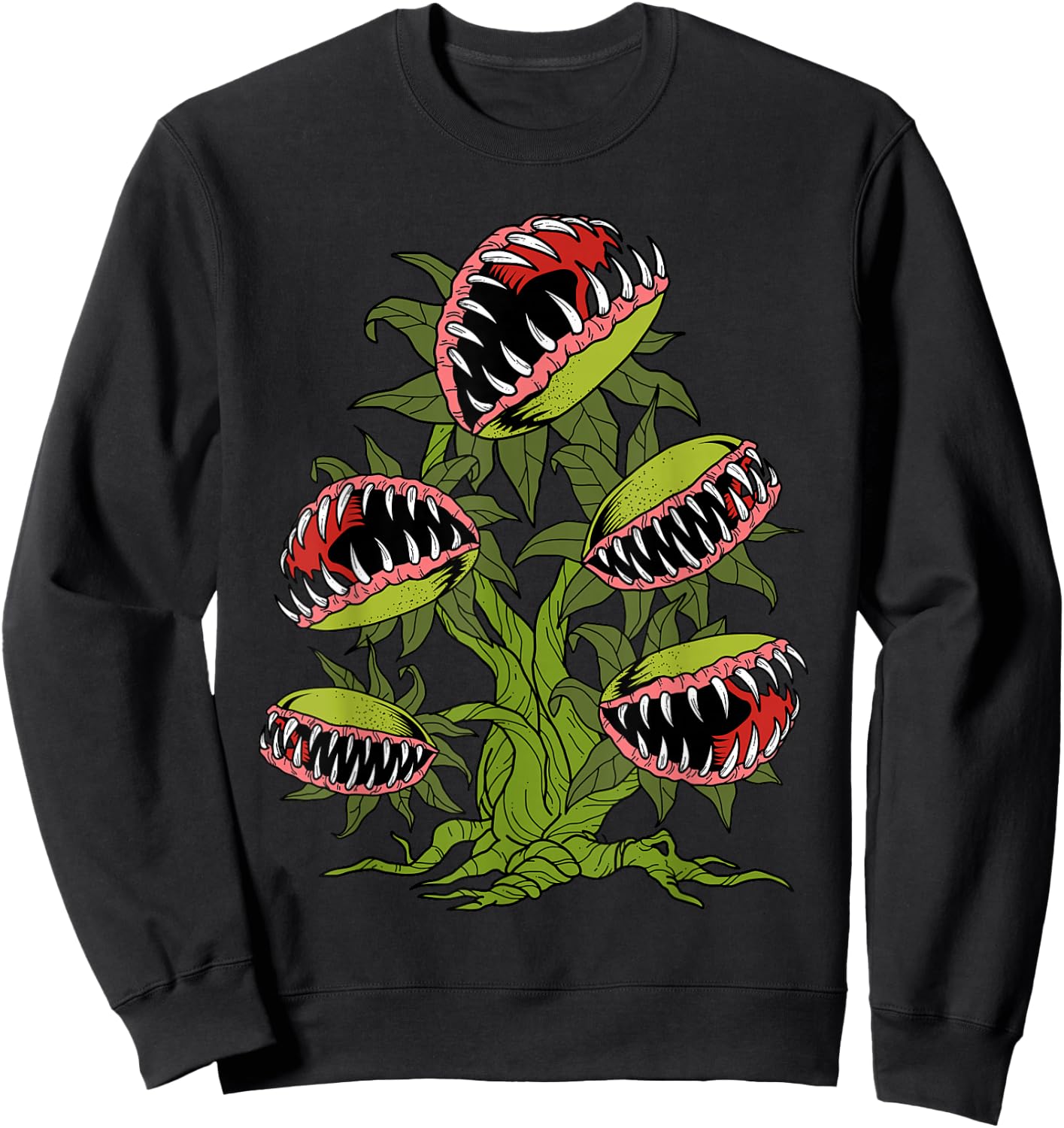 Venus Fly Trap Shirt Men Women Monster Carnivorous Plants Sweatshirt - Sweatshirt | Black
