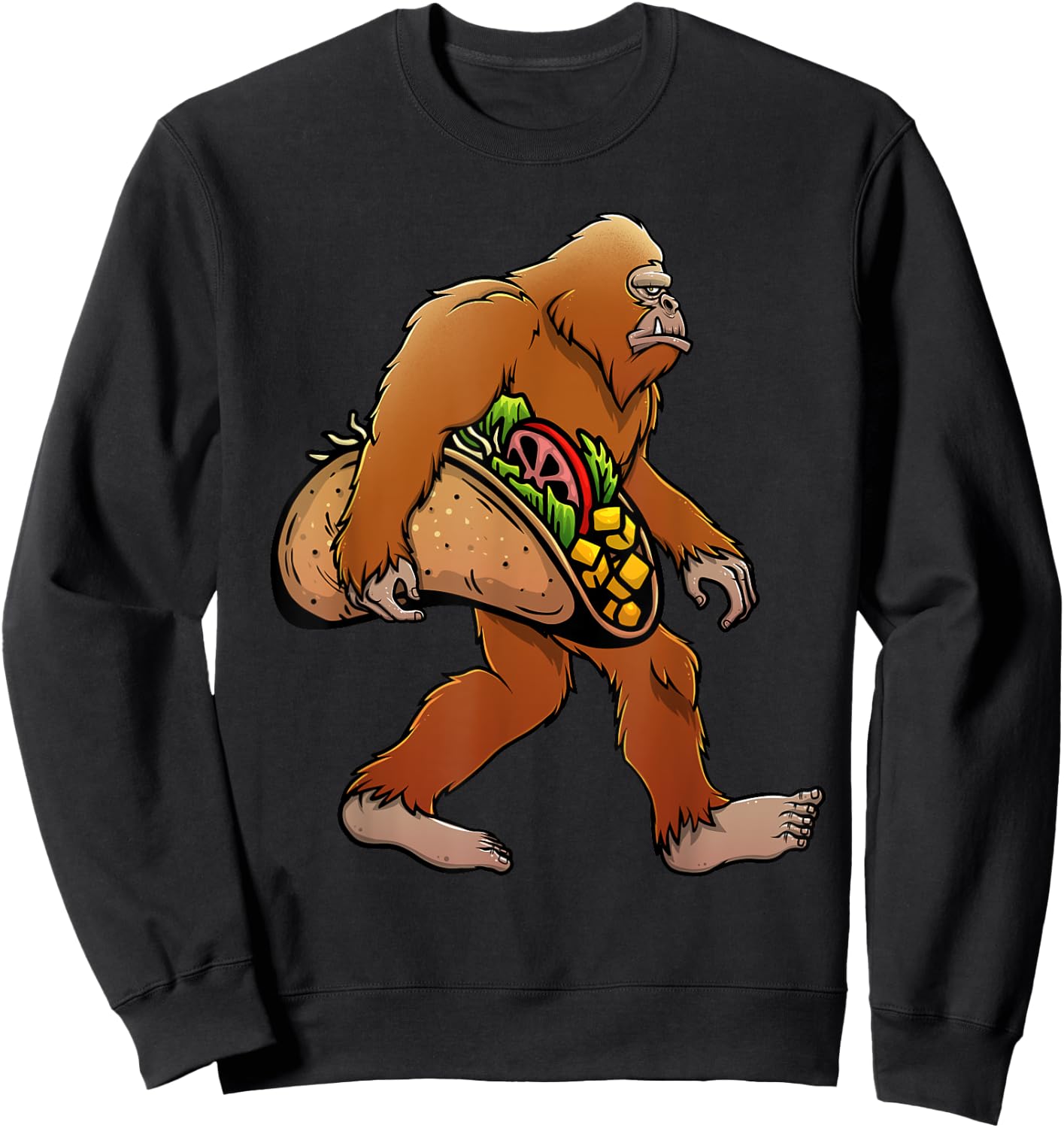 Cool Taco Design Women Kids Mexican Food Taco Lover Sweatshirt - Sweatshirt | Black