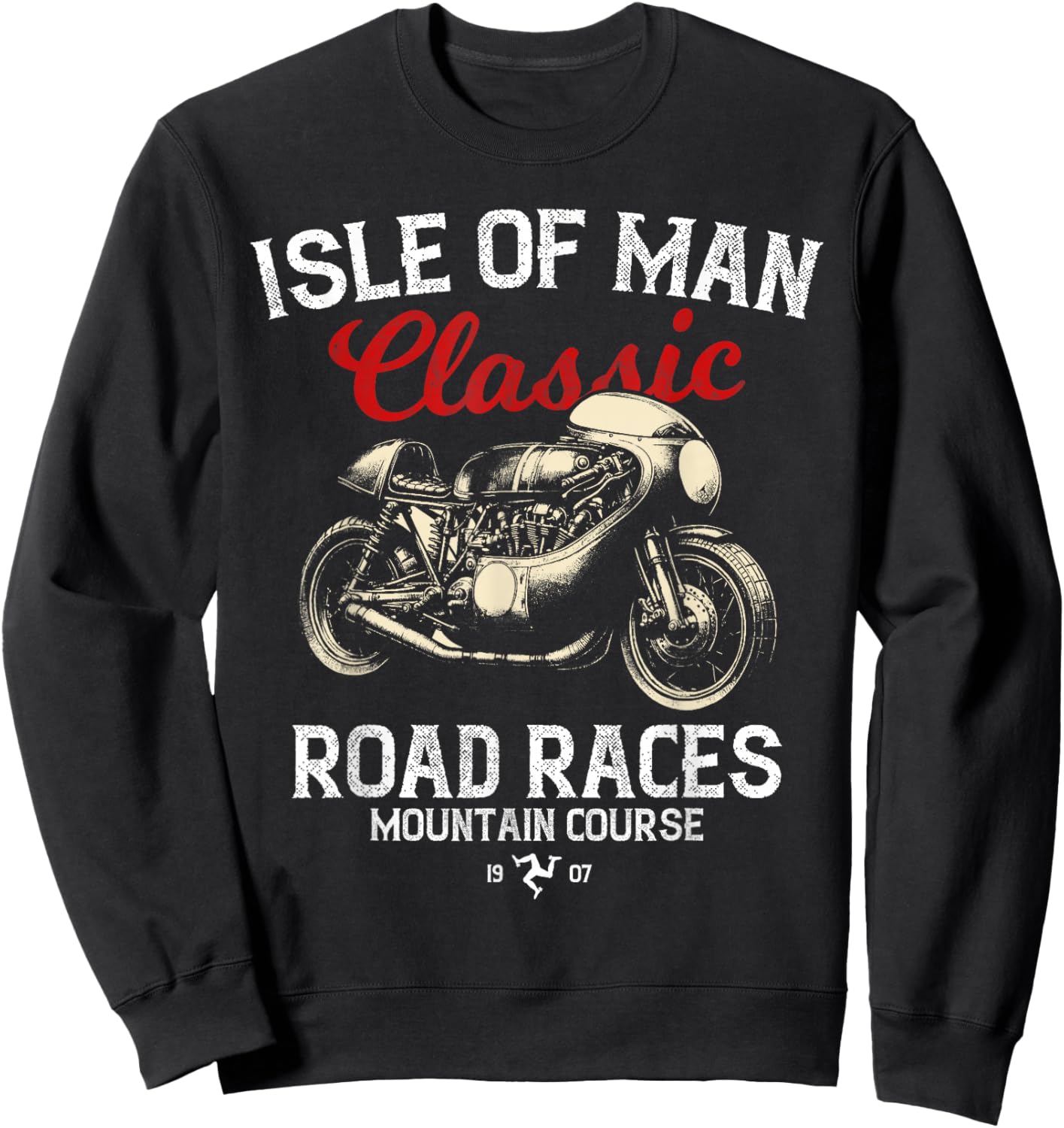 Retro Isle of Man TT Races Vintage Motorbike Race Sweatshirt - Sweatshirt | Black
