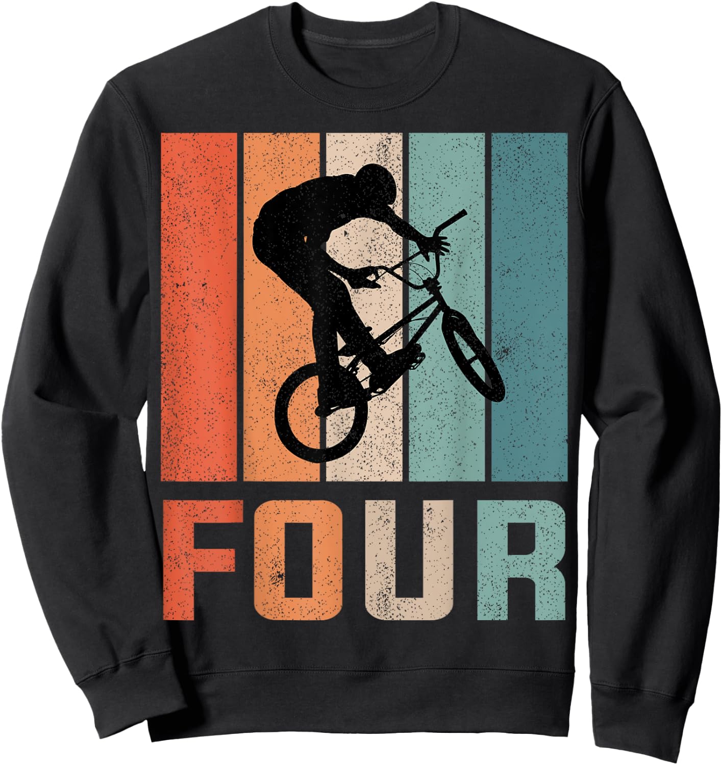 4th Birthday Retro BMX Bicycle Bike Boys Kids 4 Years Old Sweatshirt - Sweatshirt | Black