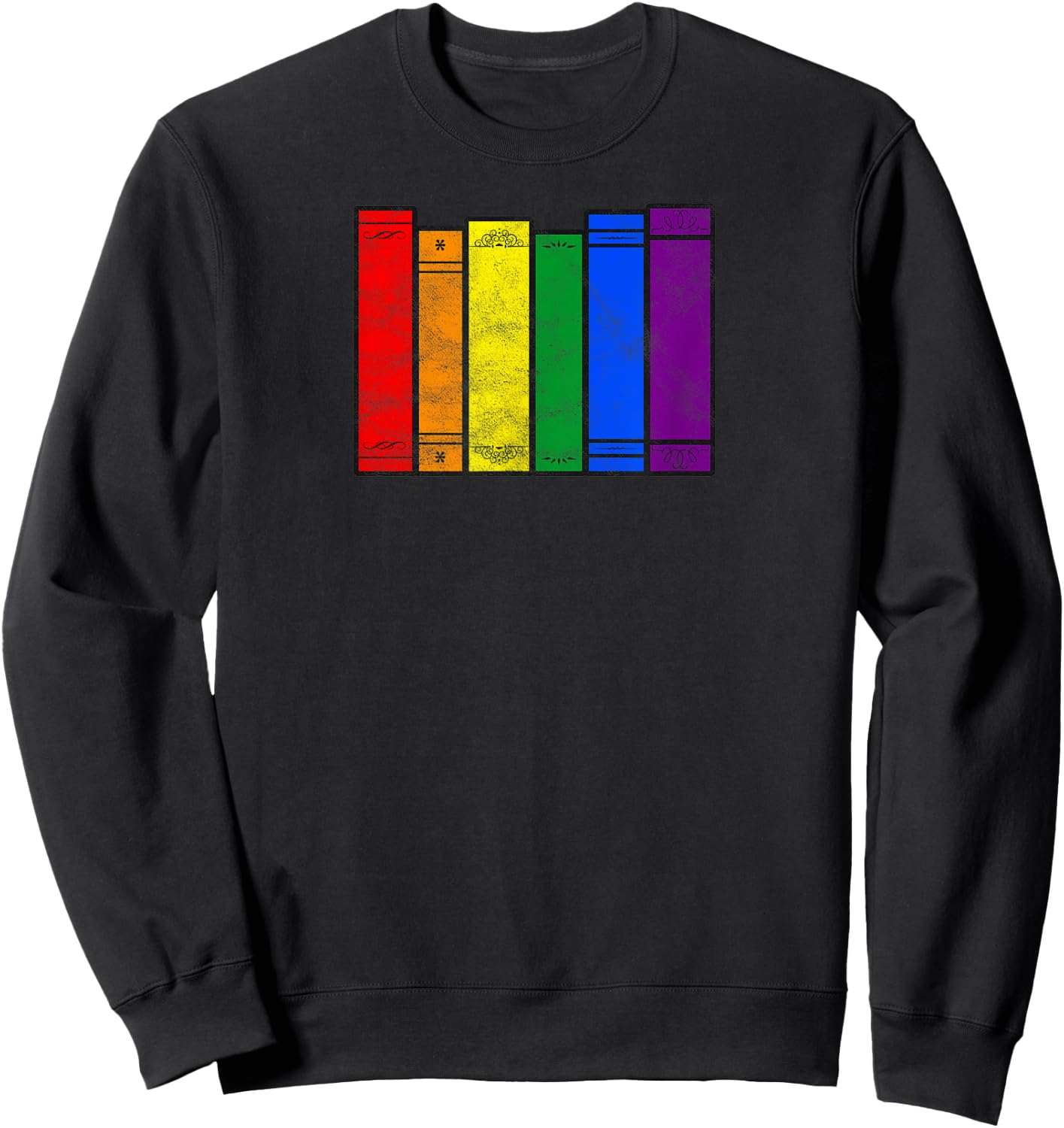 Pride Flag Books Bookish Rainbow Queer Reader Gay Writer Sweatshirt - Sweatshirt | Black