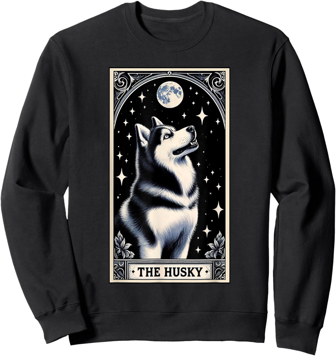 Funny The Husky Tarot Card Men Women Kids Siberian Husky Sweatshirt - Sweatshirt | Black