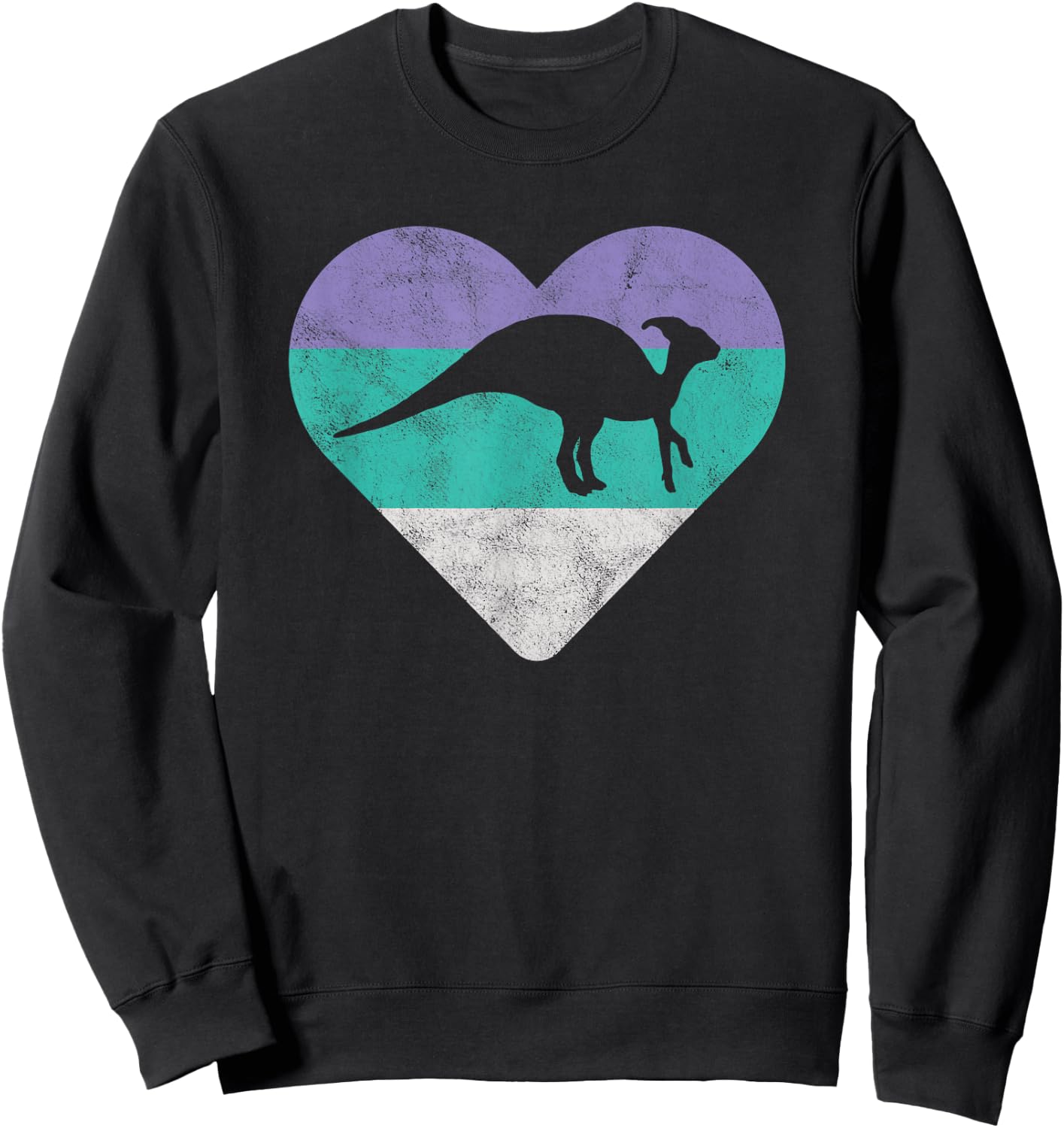 Parasaurolophus Retro Dinosaur Gift or Girls Sweatshirt - Sweatshirt | Black