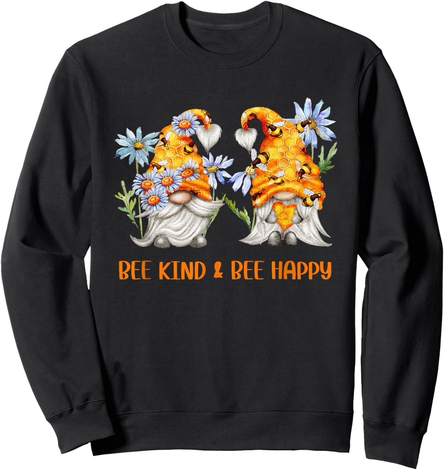 Cute Honey Bee Gnome For Beekeeper Bee Kind And Bee Happy Sweatshirt - Sweatshirt | Black