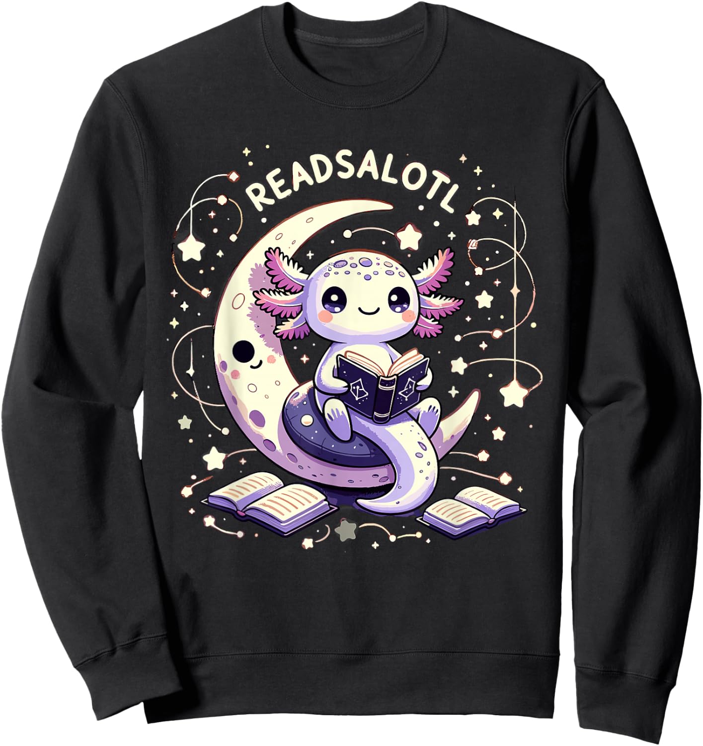 Axolotl Books Readsalotl Reading Bookworm Boys Girls Kids Sweatshirt - Sweatshirt | Black