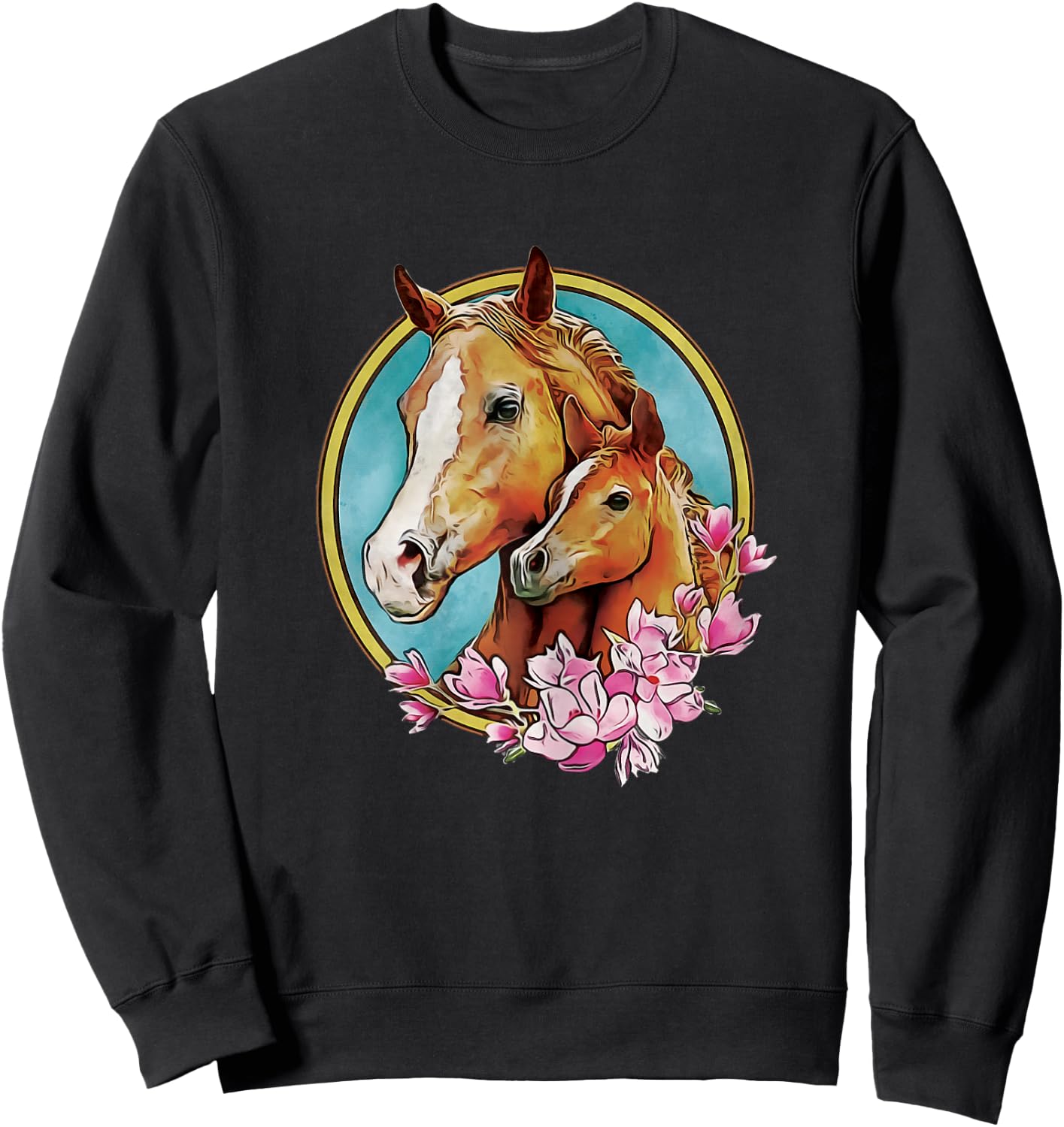 Horses Mom Horse lovers Mother Daughter Horse Sweatshirt - Sweatshirt | Black