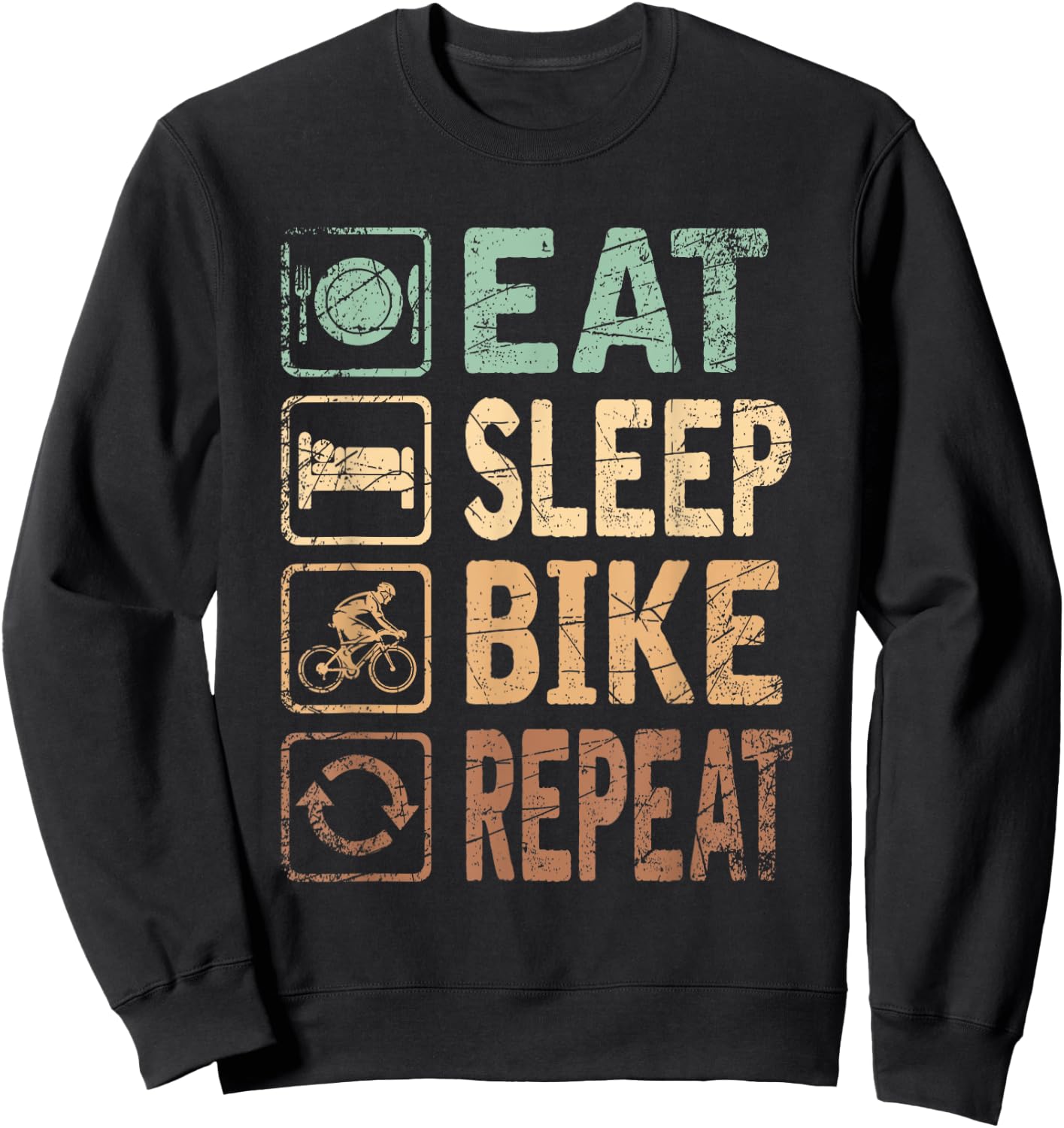 Eat Sleep Bike Repeat Bicycle Sweatshirt - Sweatshirt | Black