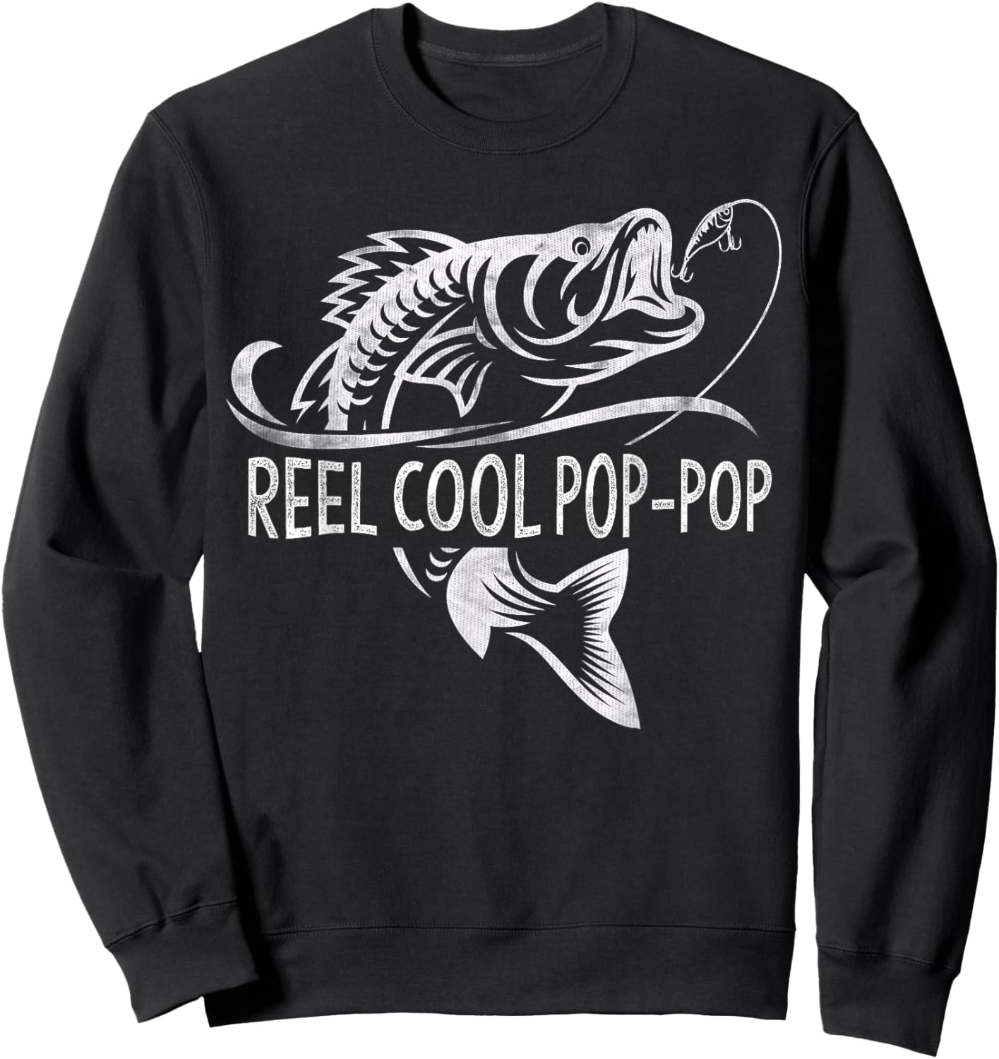Reel Cool Pop-Pop Fishing Gifts Pop-Pop Father's Day Sweatshirt - Sweatshirt | Black