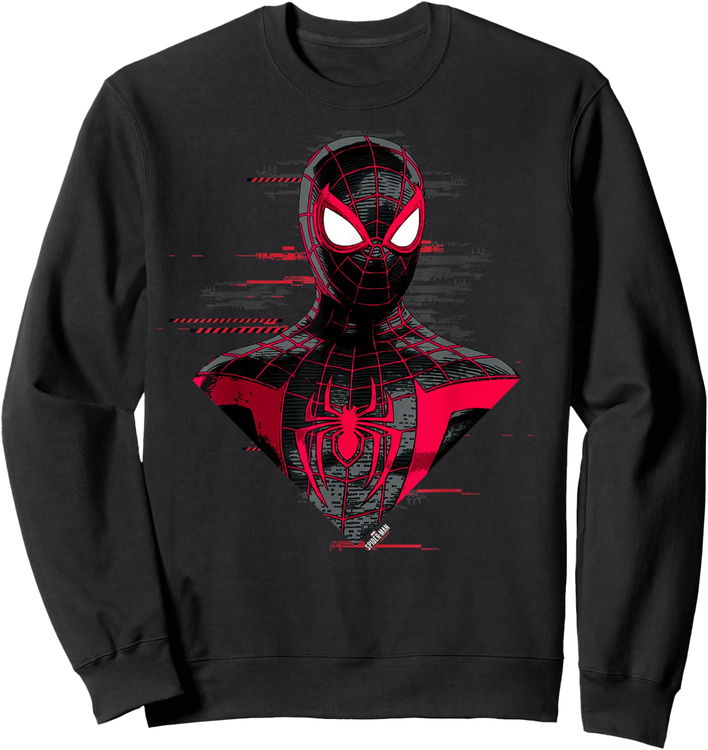 Marvel Spider-Man: Miles Morales Glitch Big Face Sweatshirt - Sweatshirt | Black