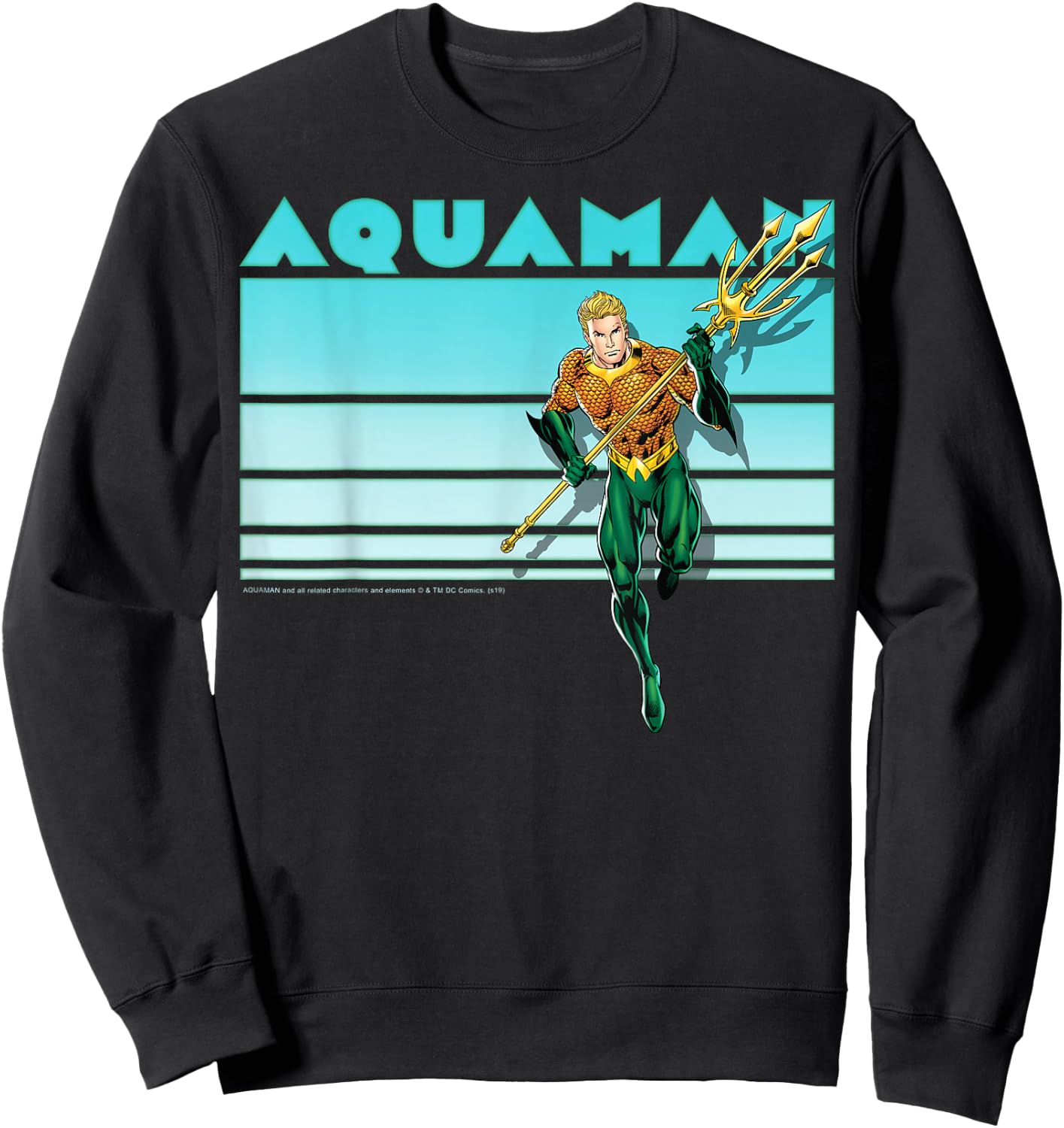 DC Comics Aquaman Vintage Stripes Sweatshirt - Sweatshirt | Black