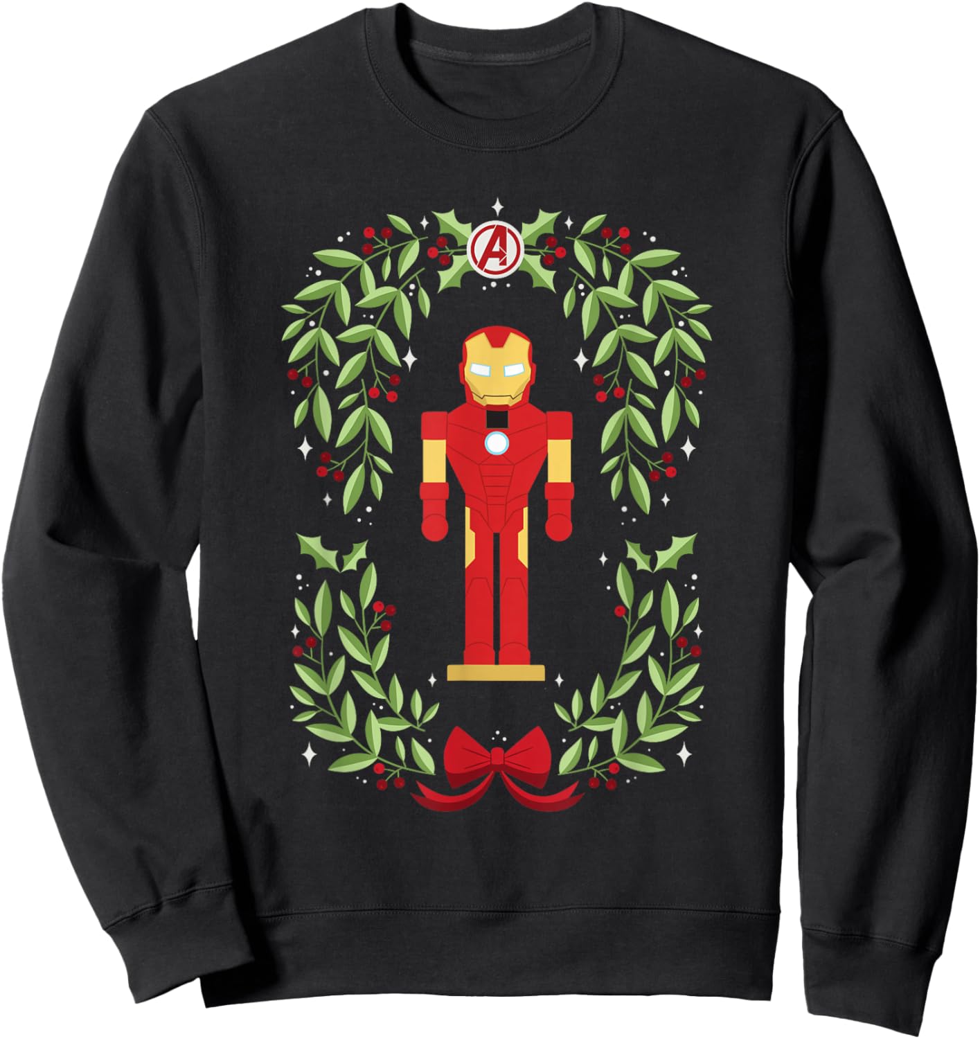 Marvel Holiday Christmas Avengers Holly Iron Man Nutcracker Sweatshirt - Sweatshirt | Black