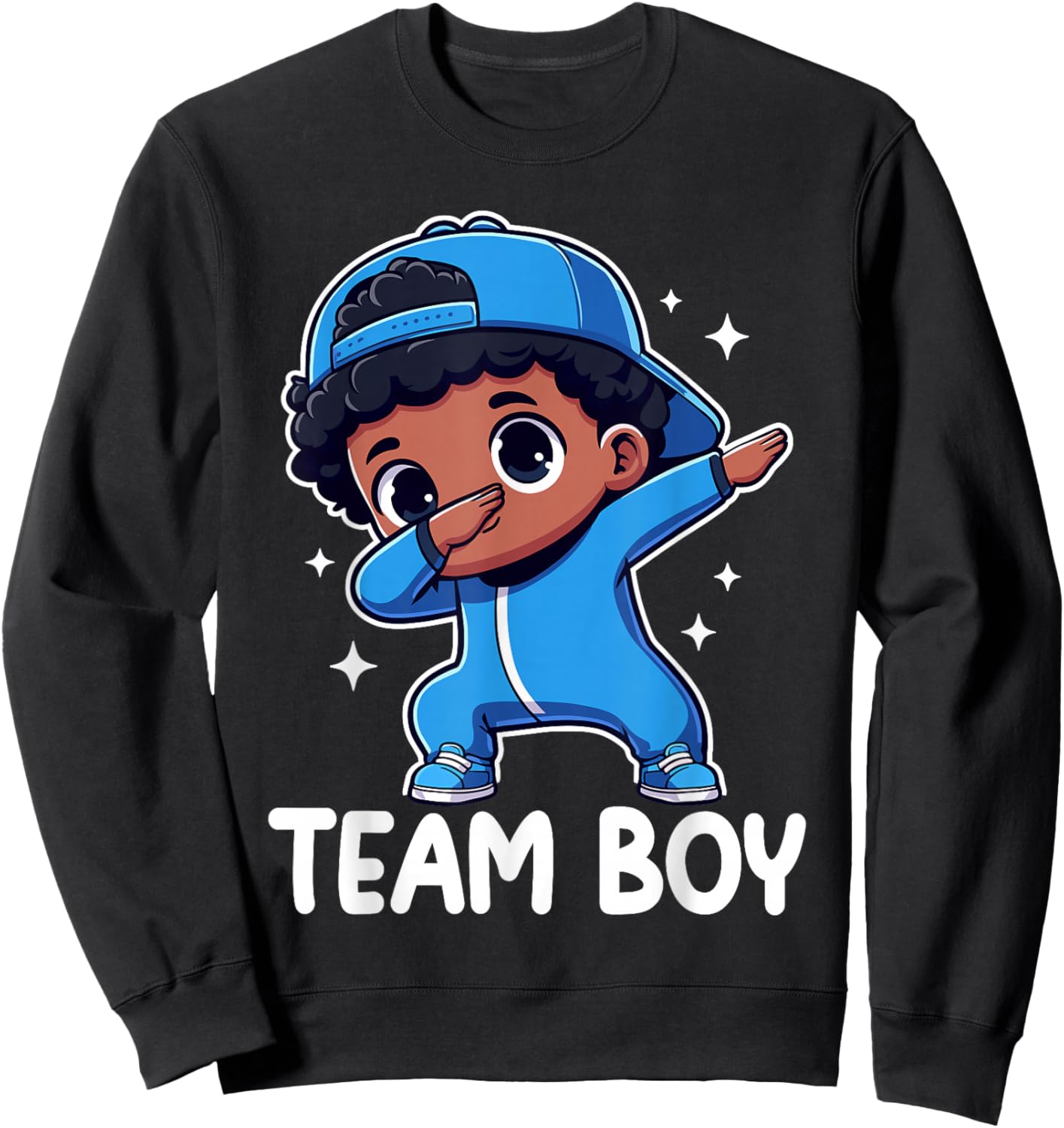 Gender Reveal Party Team Boy Baby Dabbing Announcement Sweatshirt - Sweatshirt | Black