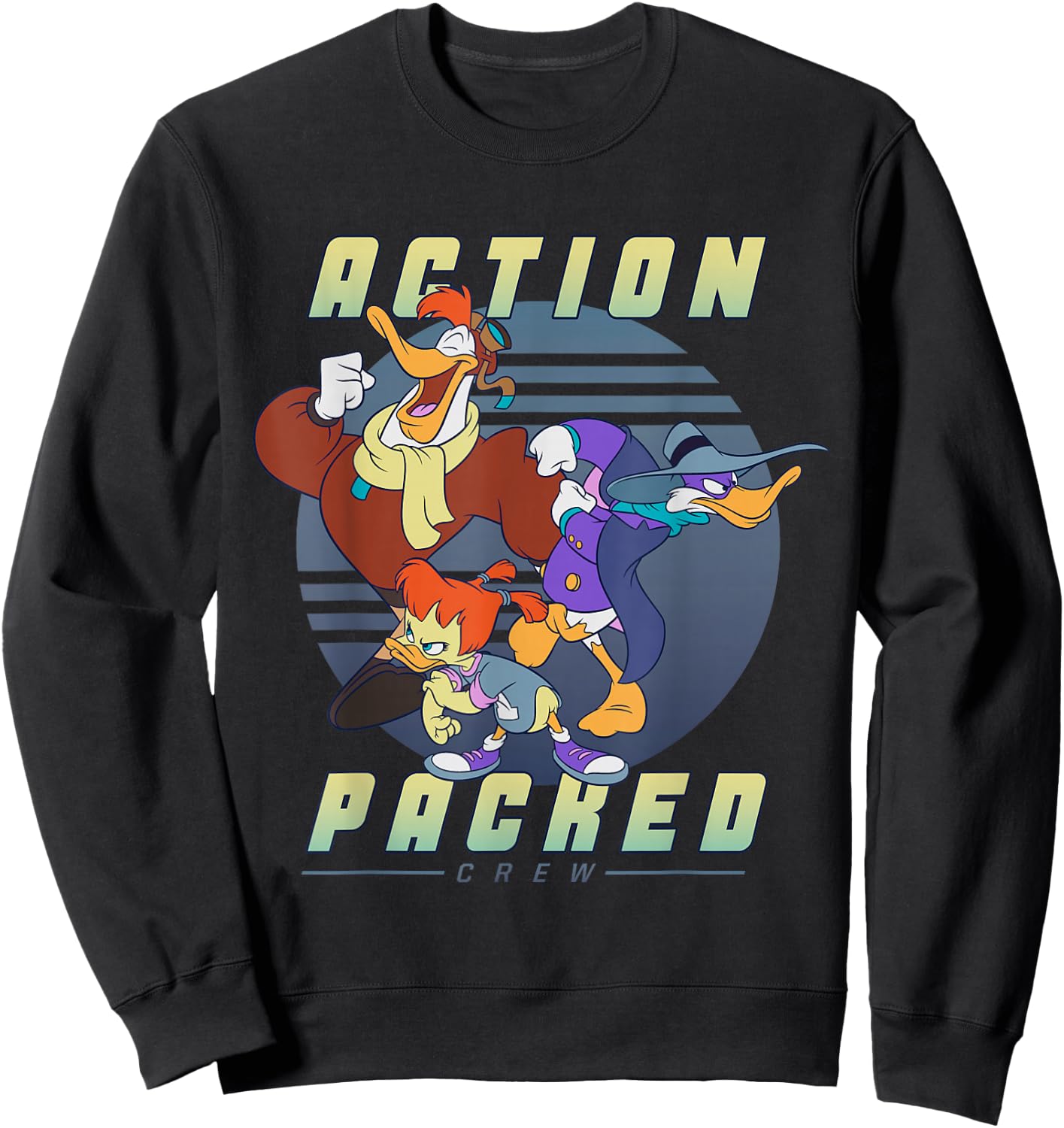 Disney Darkwing Duck Action Packed Crew Sweatshirt - Sweatshirt | Black