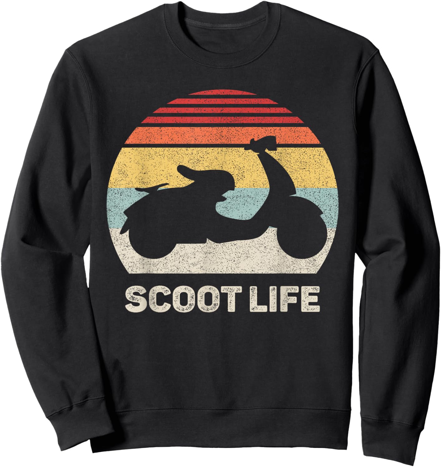 Retro Scoot Life Scooter Shirt Funny Vintage Moped Sweatshirt - Sweatshirt | Black