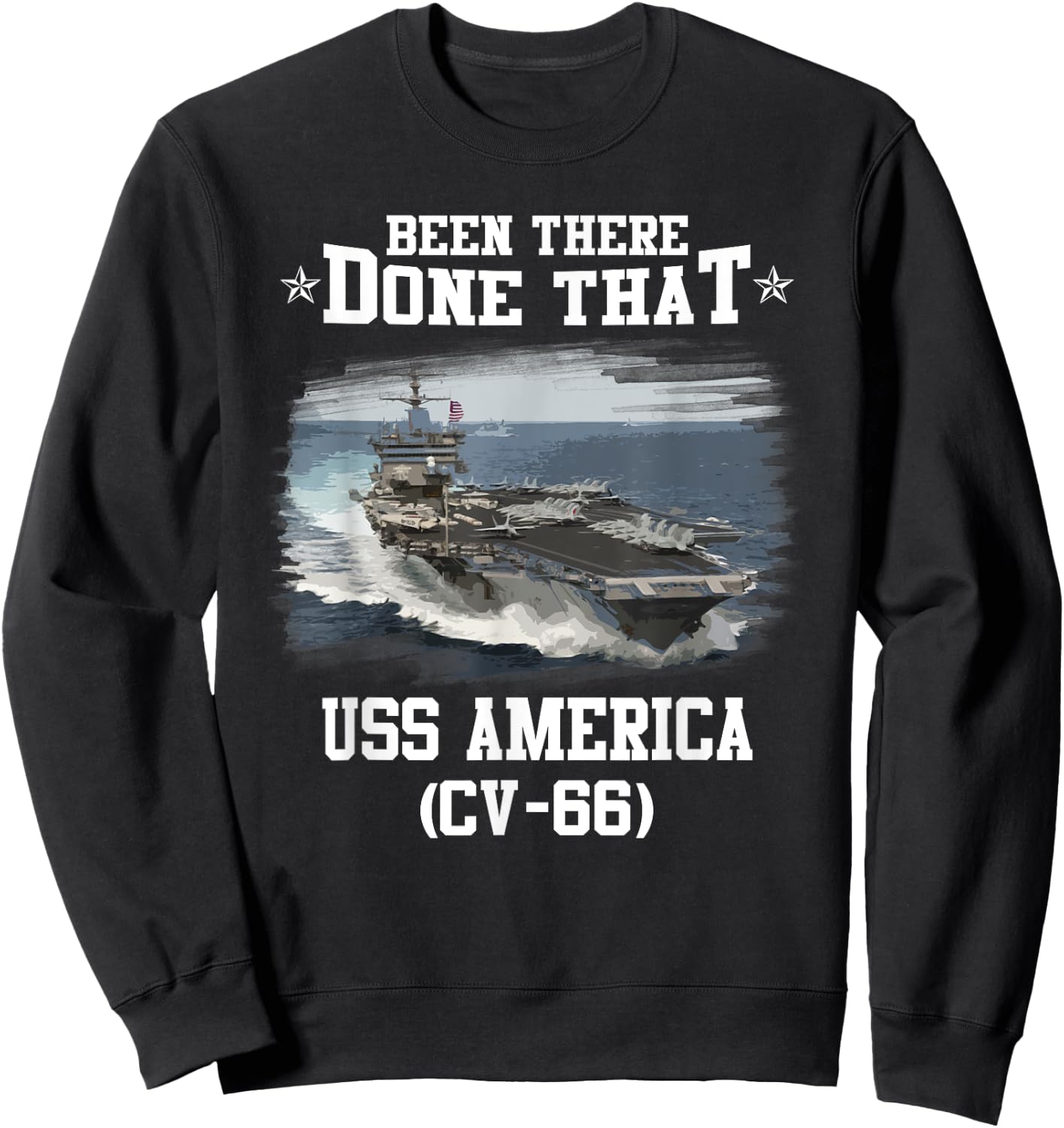 USS America CV-66 Veterans Day Father Day Gift Sweatshirt - Sweatshirt | Black